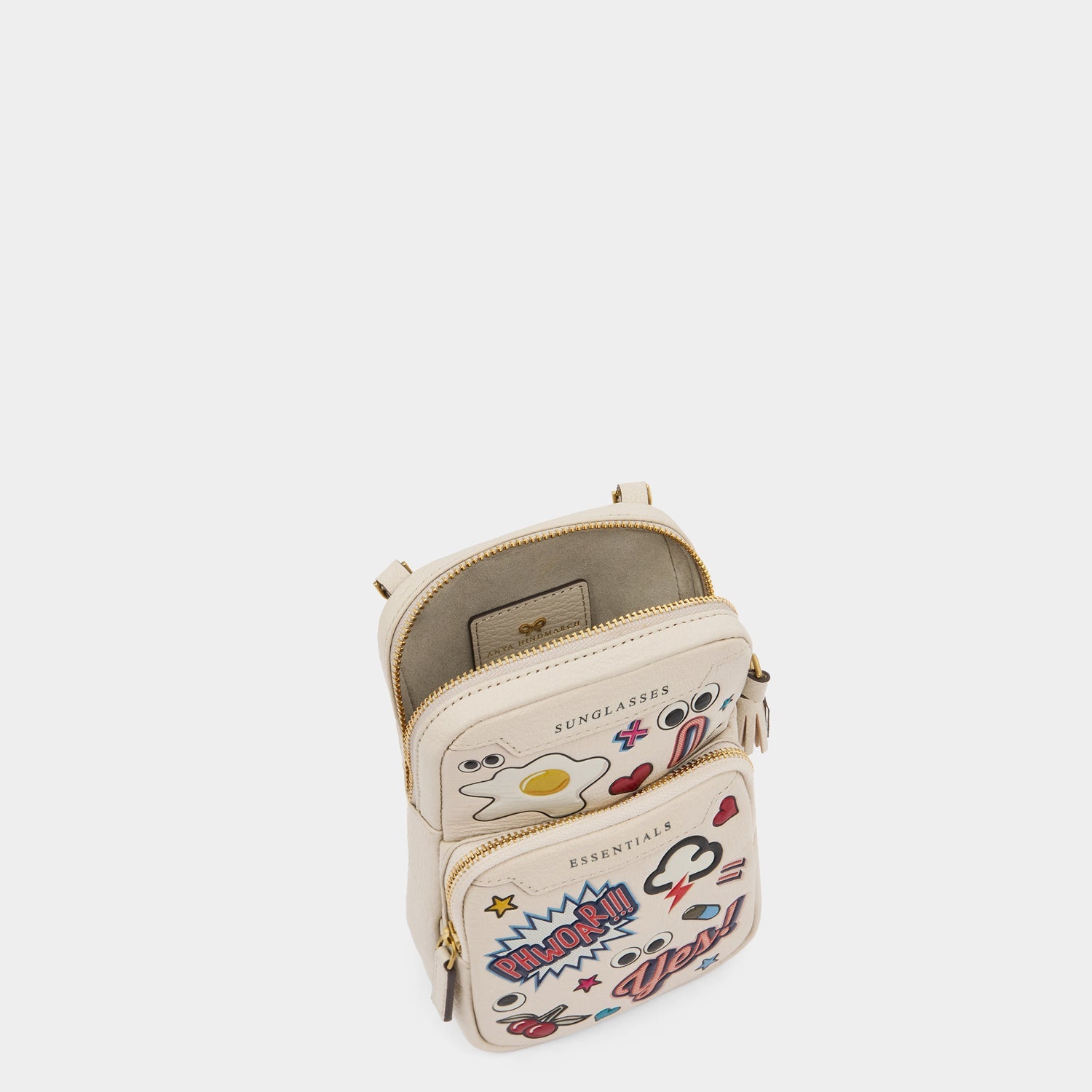 All Over Stickers Essential Cross-body -

                  
                    Capra Leather in Chalk -
                  

                  Anya Hindmarch EU
