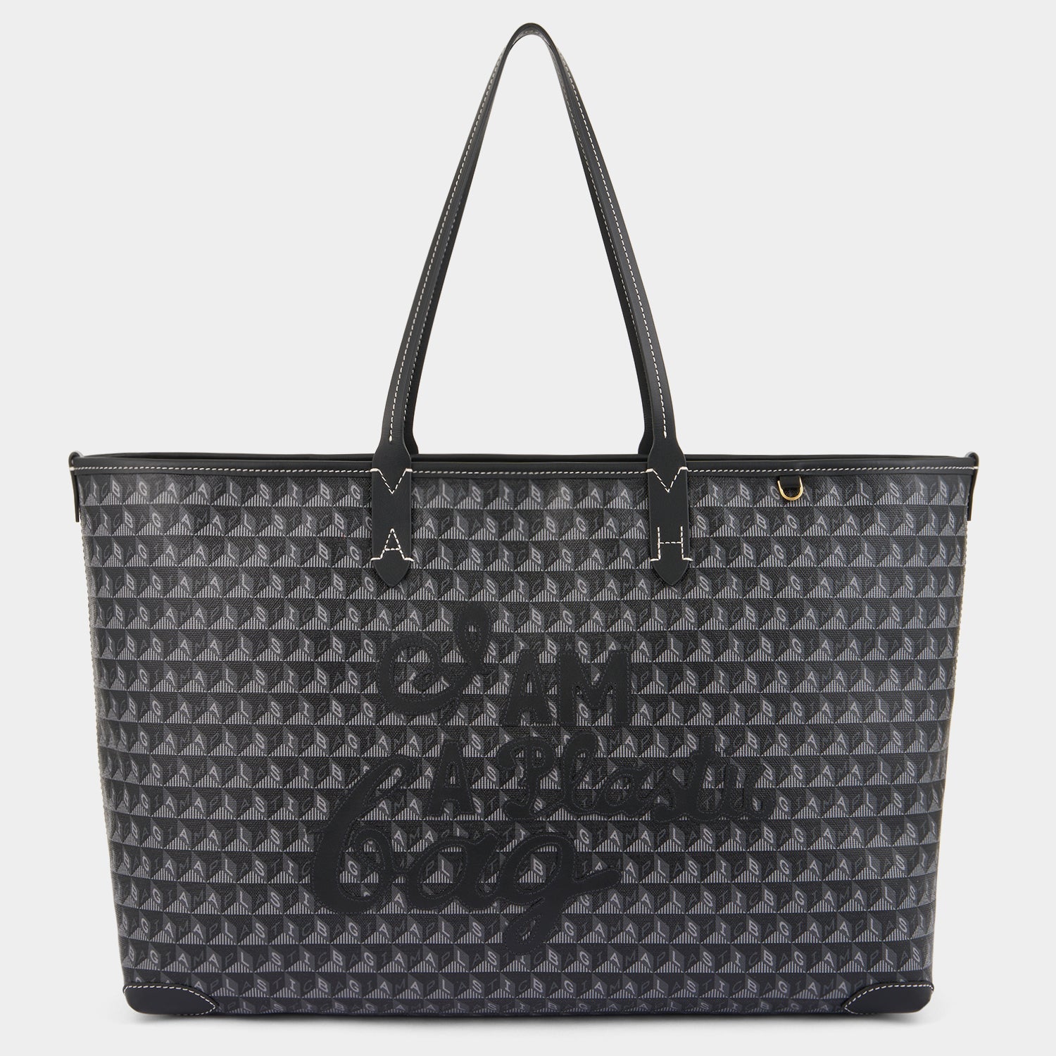 I Am A Plastic Bag Zipped Motif Tote -

          
            Recycled Canvas in Black -
          

          Anya Hindmarch EU
