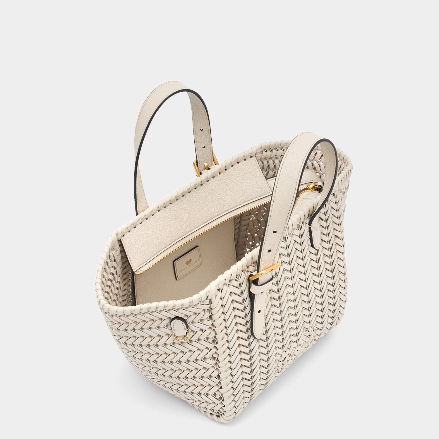 Neeson Small Square Tote -

          
            Capra Leather in Chalk -
          

          Anya Hindmarch EU
