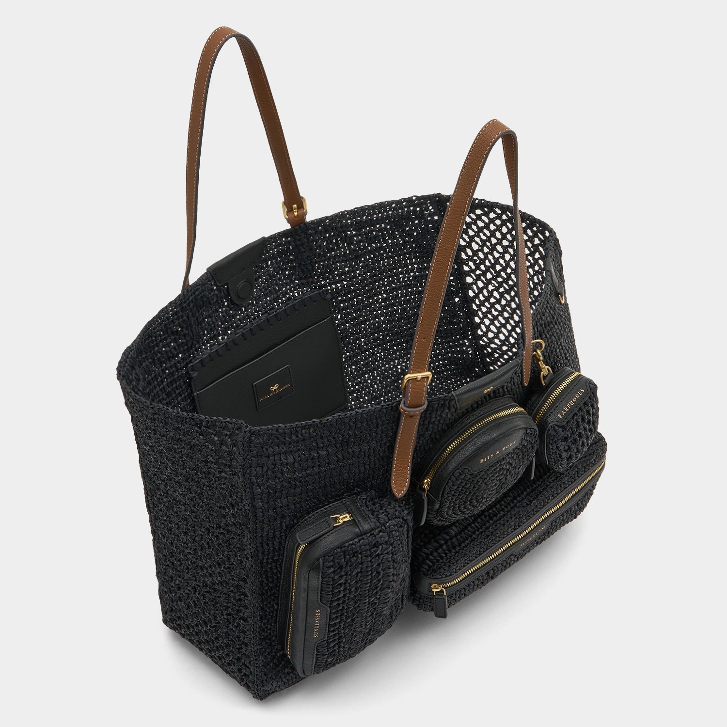 E/W Raffia Holiday Tote -

          
            Raffia in Black -
          

          Anya Hindmarch EU
