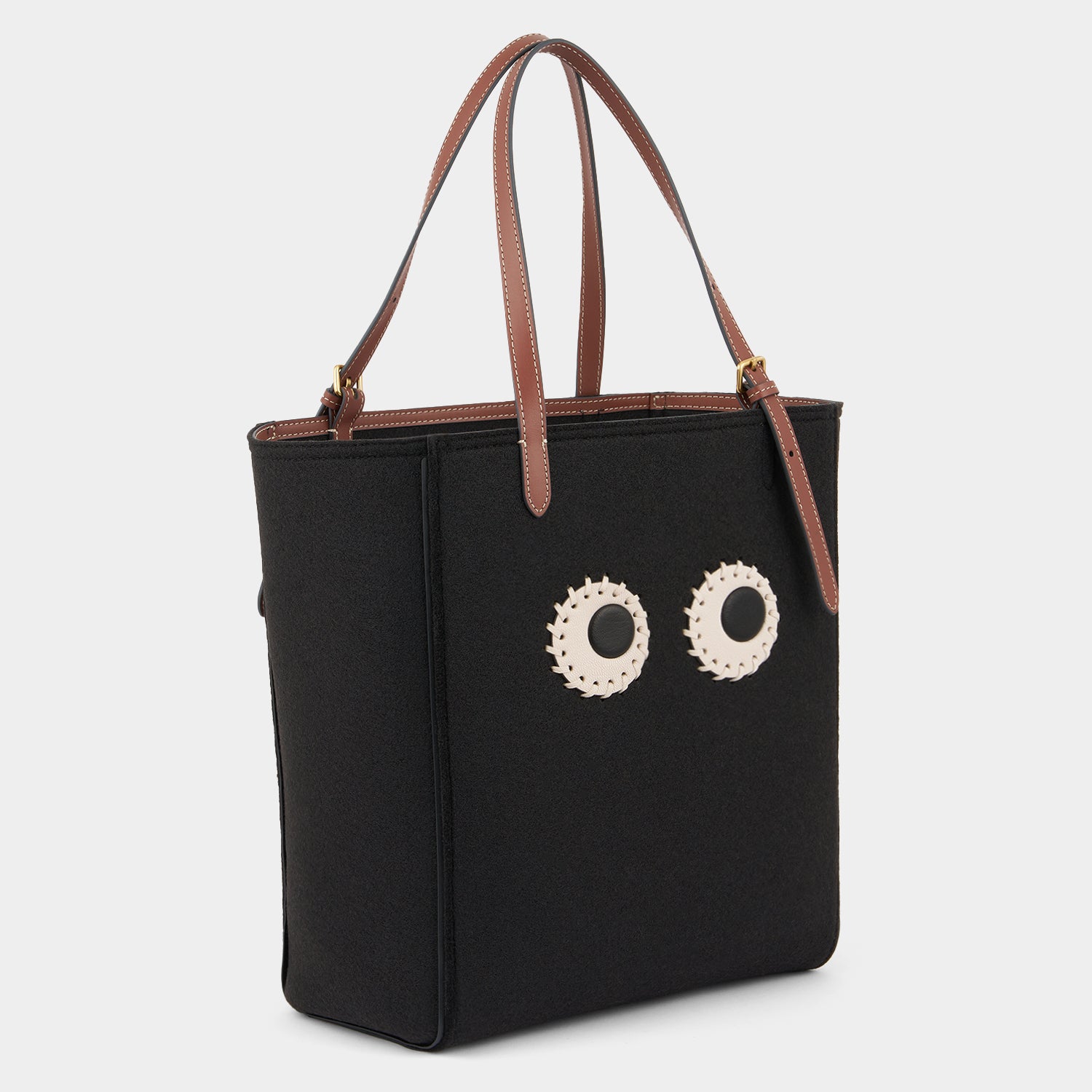 Small N/S Eyes Felt Tote -

          
            Wool Felt in Black -
          

          Anya Hindmarch EU
