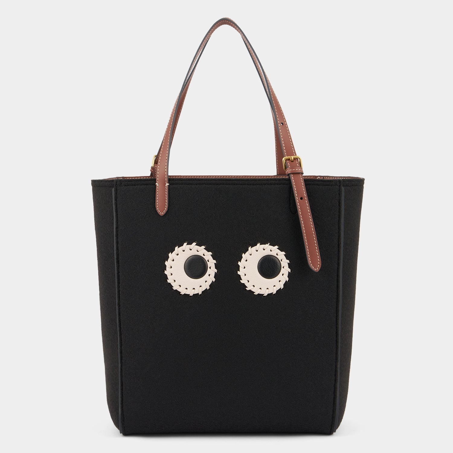 Small N/S Eyes Felt Tote -

          
            Wool Felt in Black -
          

          Anya Hindmarch EU
