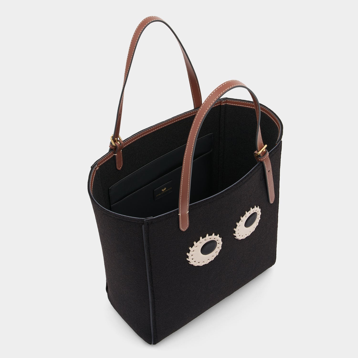 Small N/S Eyes Felt Tote -

          
            Wool Felt in Black -
          

          Anya Hindmarch EU
