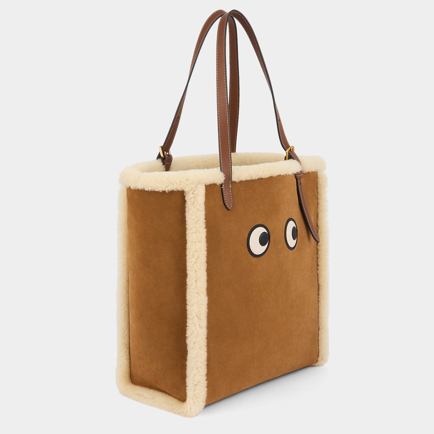 Small N/S Eyes Shearling Tote -

          
            Shearling in Acorn -
          

          Anya Hindmarch EU
