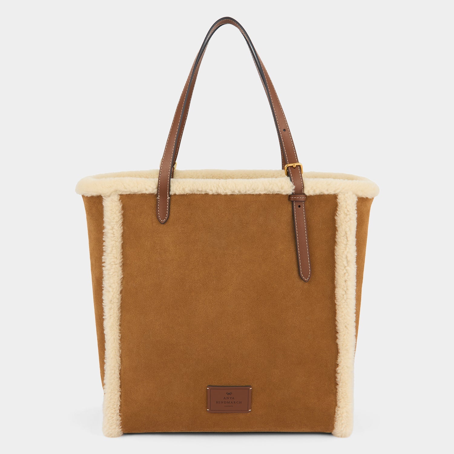 Small N/S Eyes Shearling Tote -

          
            Shearling in Acorn -
          

          Anya Hindmarch EU
