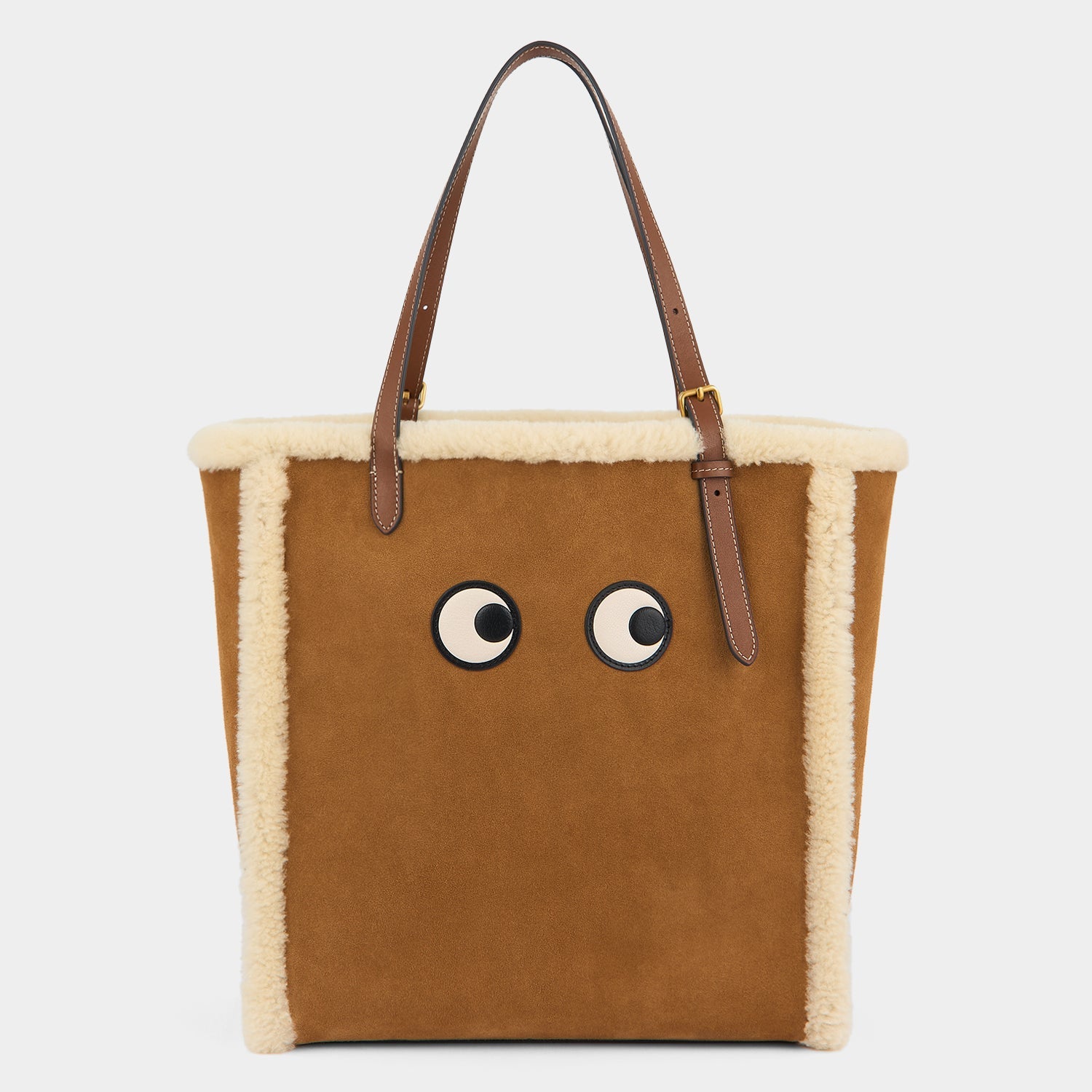 Small N/S Eyes Shearling Tote -

          
            Shearling in Acorn -
          

          Anya Hindmarch EU
