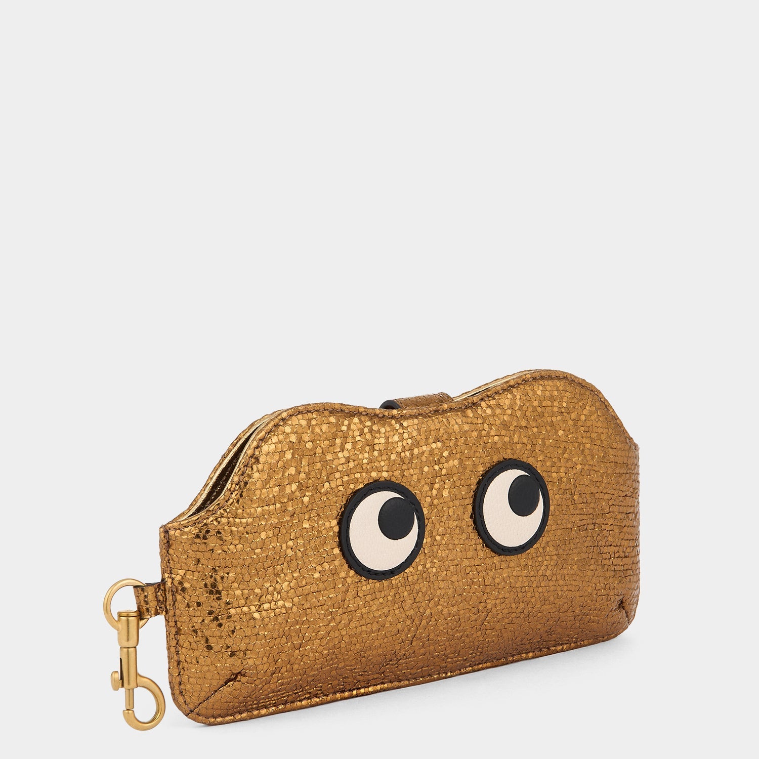 Eyes Glasses Pouch -

          
            Metallic Leather in Old Gold -
          

          Anya Hindmarch EU
