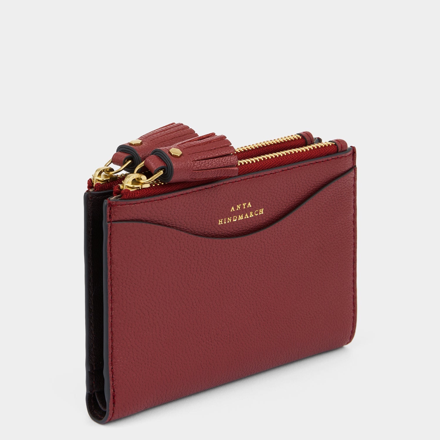 Peeping Eyes Small Double Zip Wallet -

          
            Capra Leather Damson -
          

          Anya Hindmarch EU
