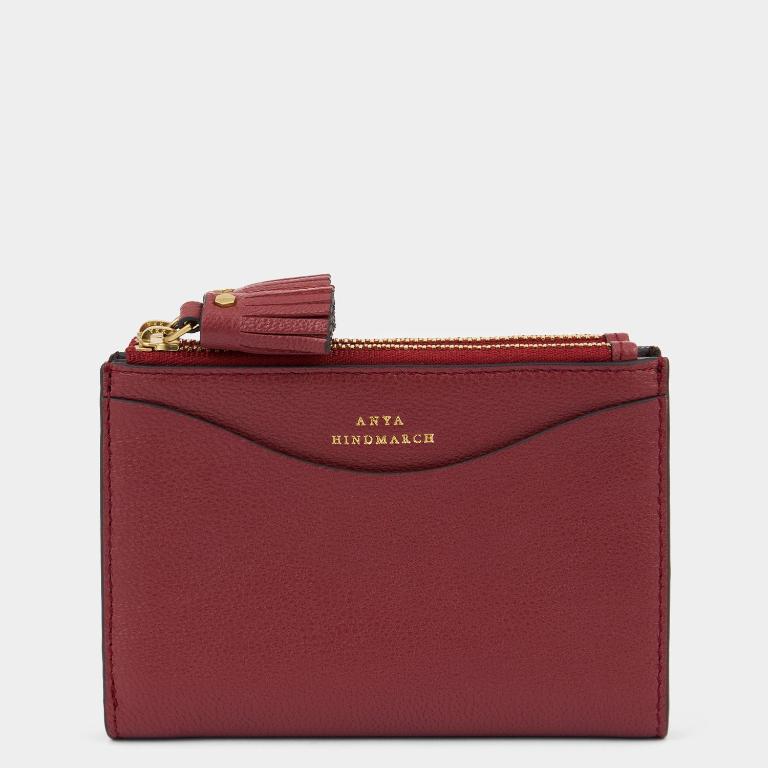 Peeping Eyes Small Double Zip Wallet -

          
            Capra Leather Damson -
          

          Anya Hindmarch EU
