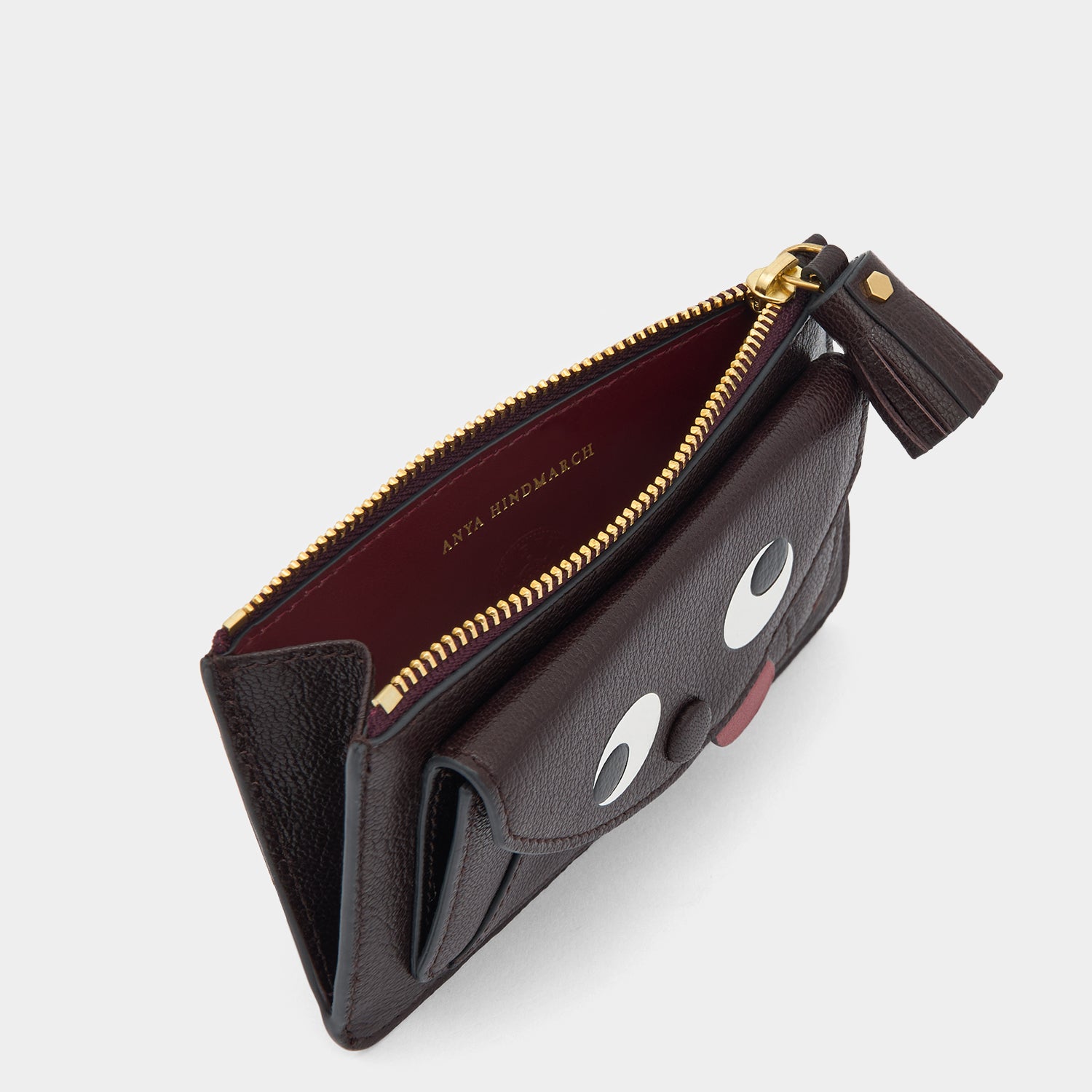 Zany Envelope Zip Card Case -

          
            Capra Leather in Grape -
          

          Anya Hindmarch EU
