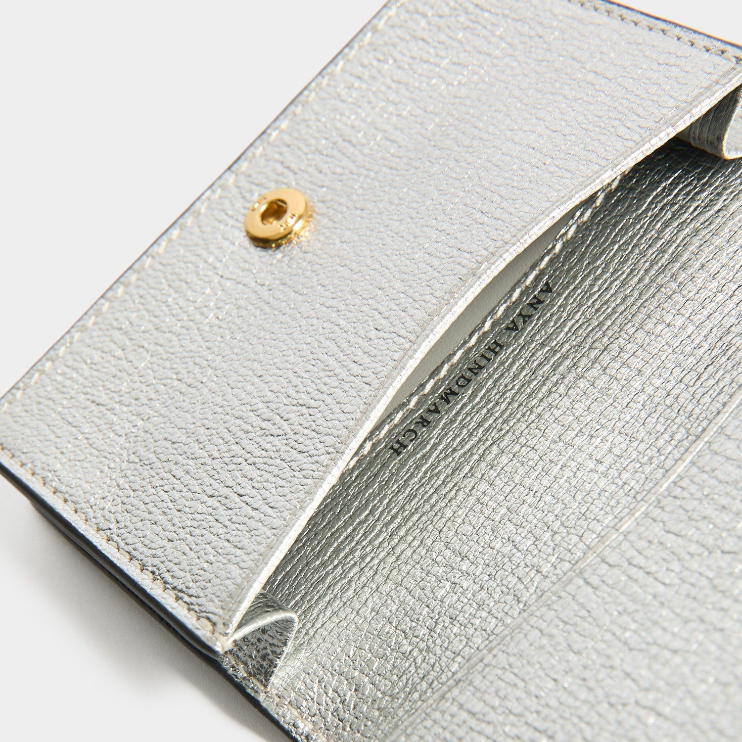 Eyes Card Case -

          
            Capra Leather in Metallic Silver -
          

          Anya Hindmarch EU
