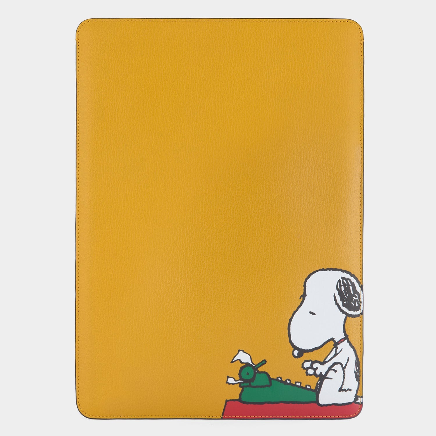 Peanuts Snoopy Laptop Sleeve Case -

          
            Capra Leather in Mustard -
          

          Anya Hindmarch EU
