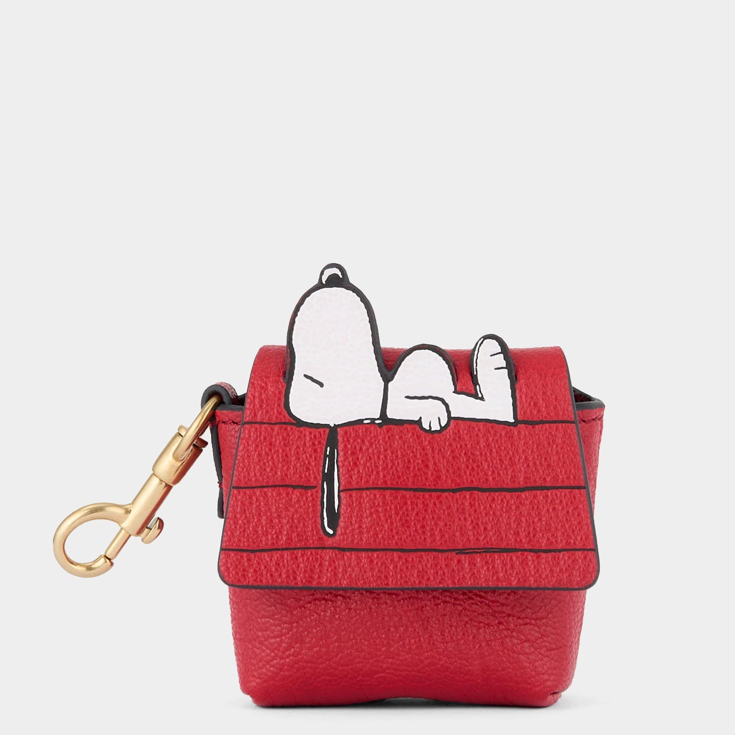 Peanuts Snoopy Ear Phones Pouch -

          
            Capra Leather in Red -
          

          Anya Hindmarch EU
