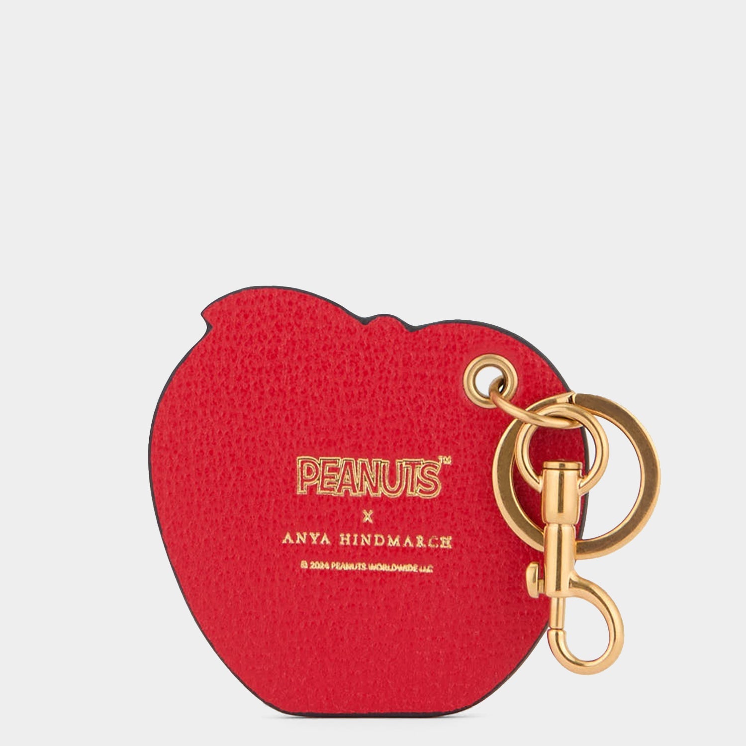 Peanuts Snoopy and Woodstock Apple Key Charm -

          
            Capra Leather in Red -
          

          Anya Hindmarch EU
