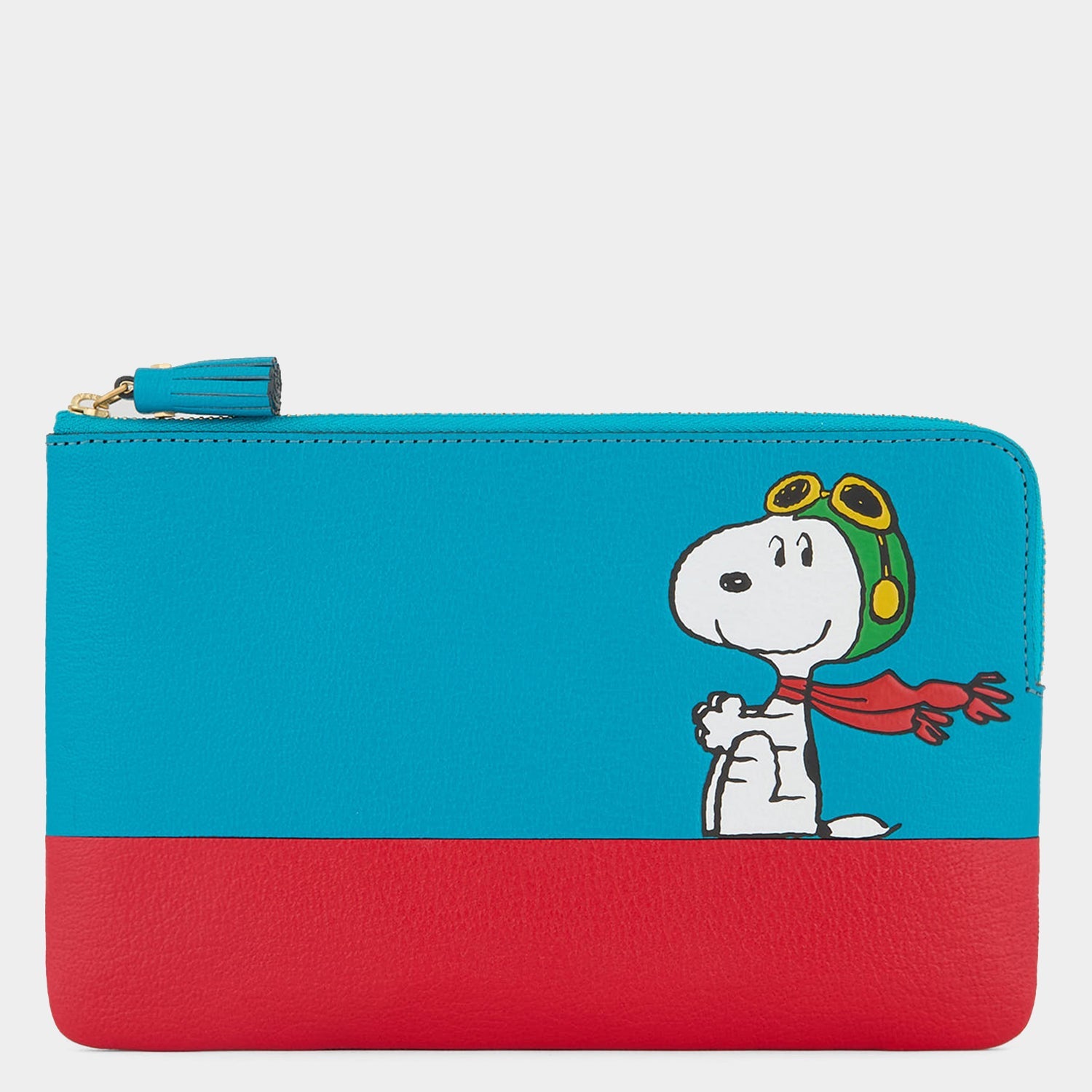 Peanuts Snoopy Zip Loose Pocket -

          
            Capra Leather in Bright Petrol Blue -
          

          Anya Hindmarch EU
