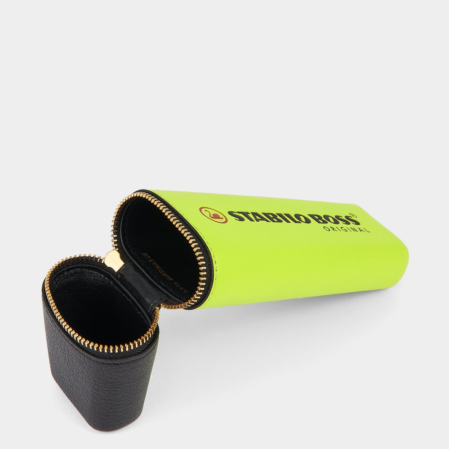 Anya Brands STABILO BOSS ORIGINAL Pencil Case -

          
            Capra Leather in Neon Yellow -
          

          Anya Hindmarch EU
