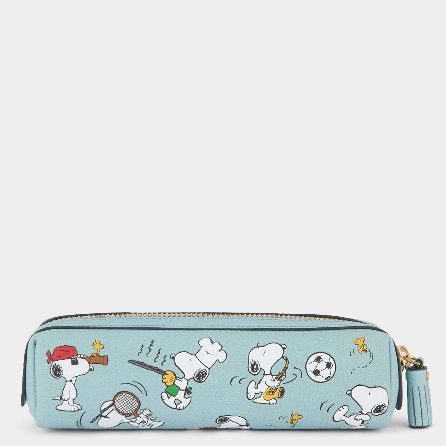 Peanuts Snoopy and Woodstock Pencil Case -

          
            Capra Leather in Mayan Blue -
          

          Anya Hindmarch EU
