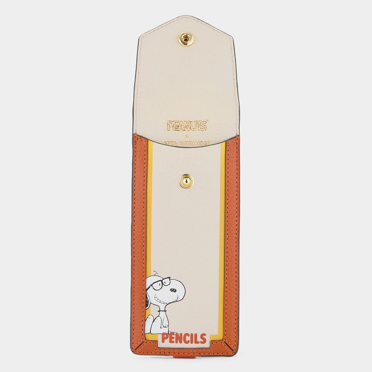 Peanuts Snoopy Bookmark Pencil Case -

          
            Capra Leather in Chalk -
          

          Anya Hindmarch EU
