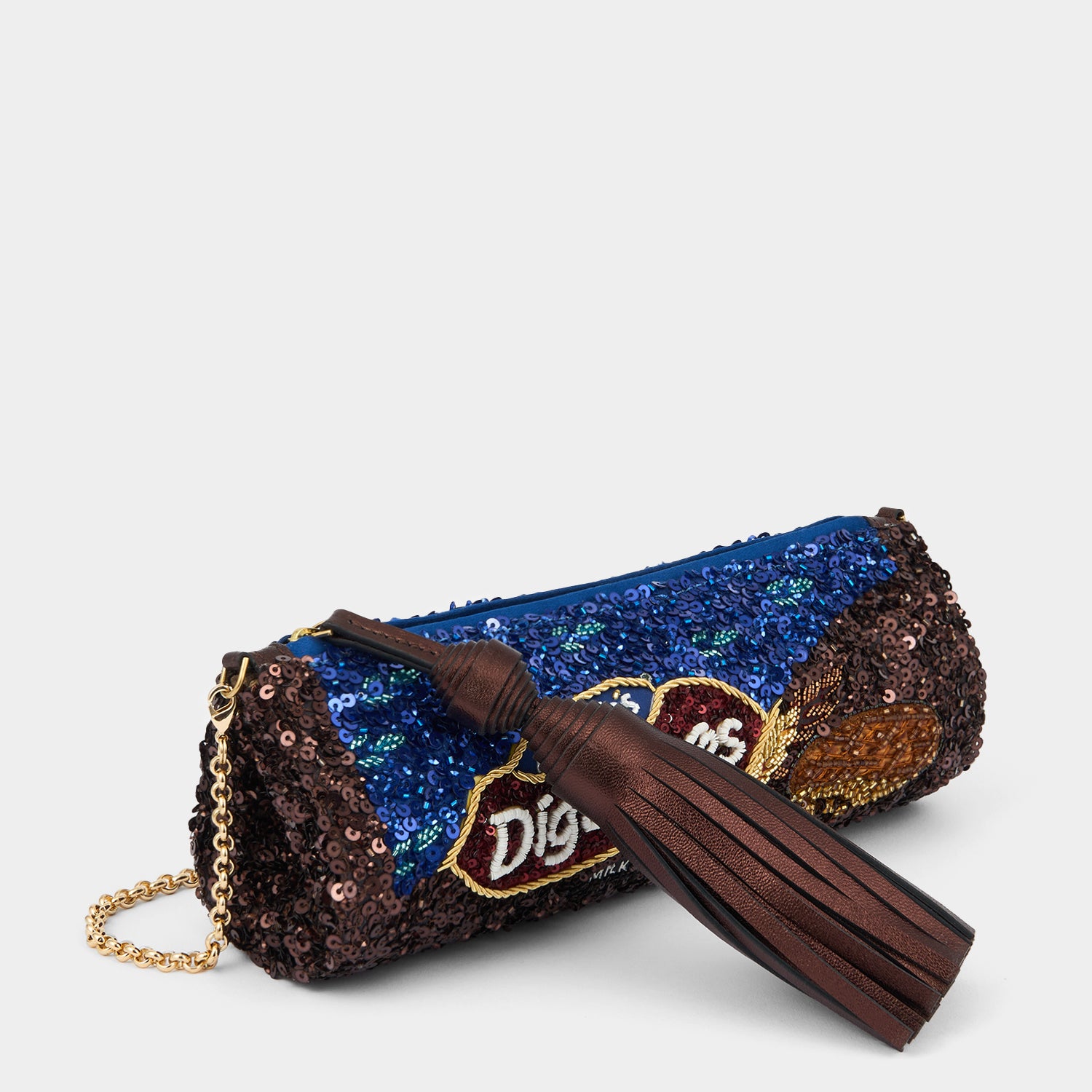 Anya Brands McVitie’s Chocolate Digestive Tassel Clutch -

          
            Beads/Sequins in Hazelnut -
          

          Anya Hindmarch EU
