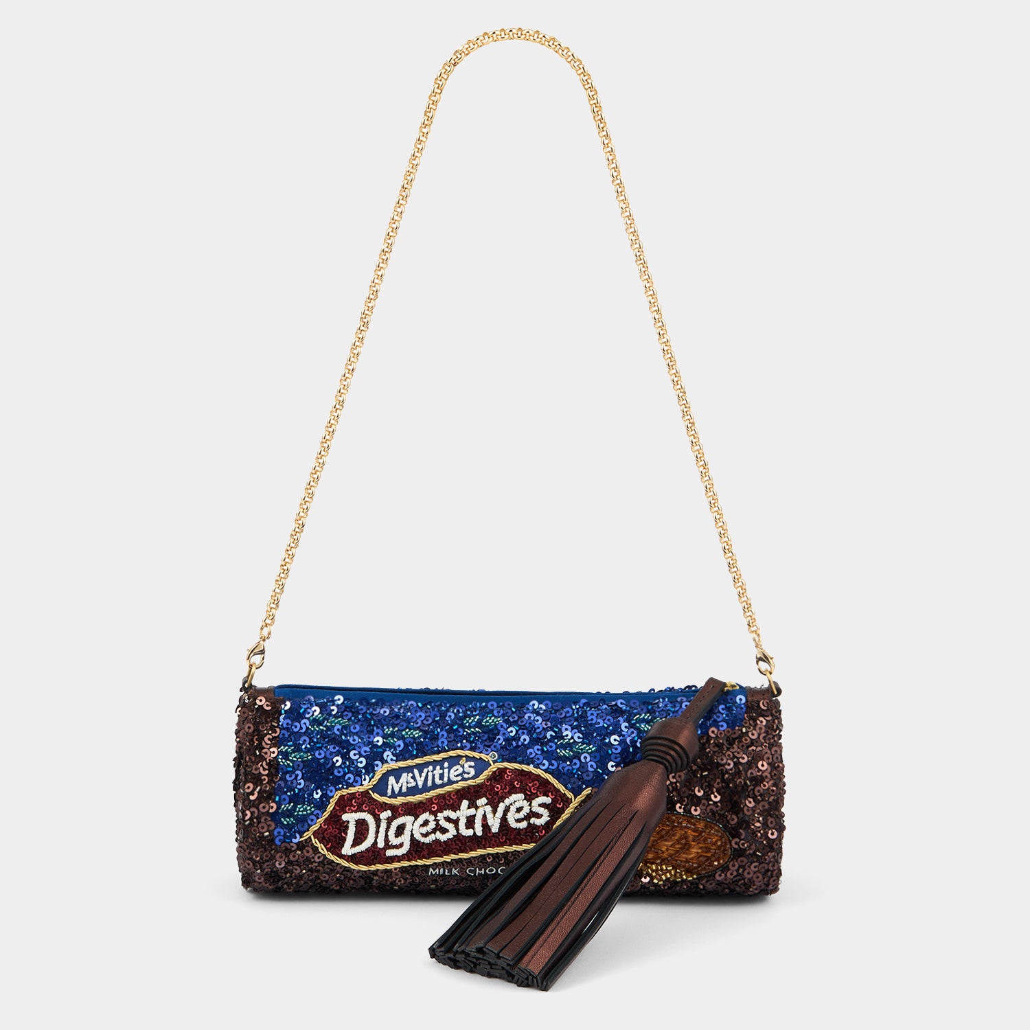 Anya Brands McVitie’s Chocolate Digestive Tassel Clutch -

          
            Beads/Sequins in Hazelnut -
          

          Anya Hindmarch EU
