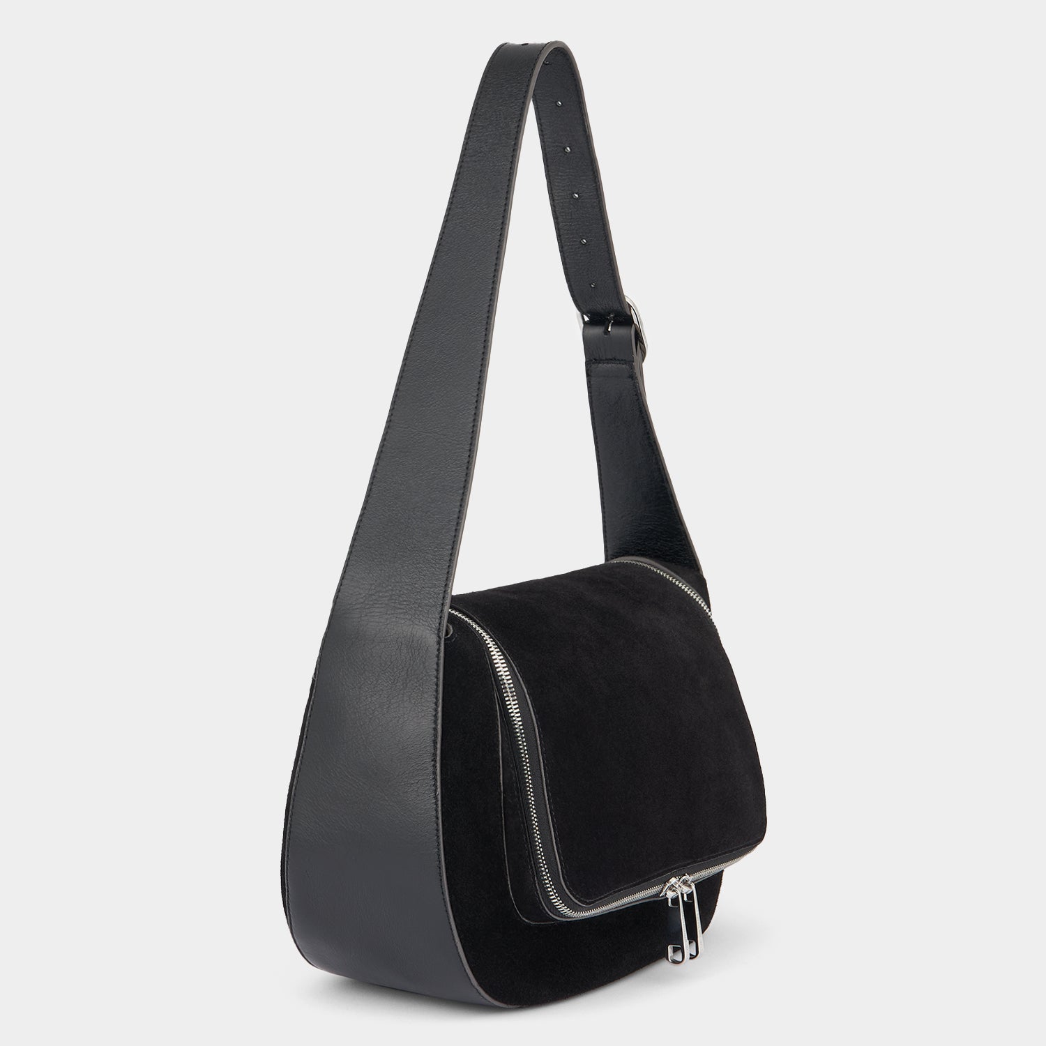 Vere Shoulder Bag -

          
            Suede/Calf Leather in Black -
          

          Anya Hindmarch EU
