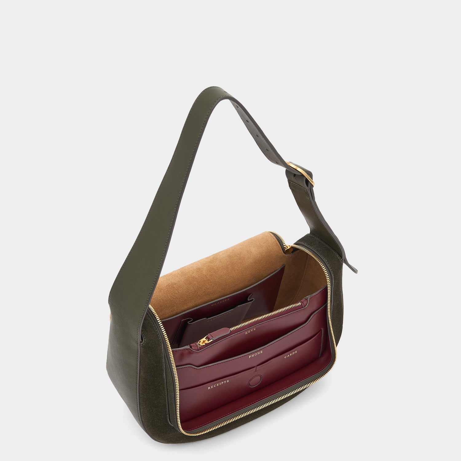 Vere Shoulder Bag -

          
            Suede/Calf Leather in Birch -
          

          Anya Hindmarch EU
