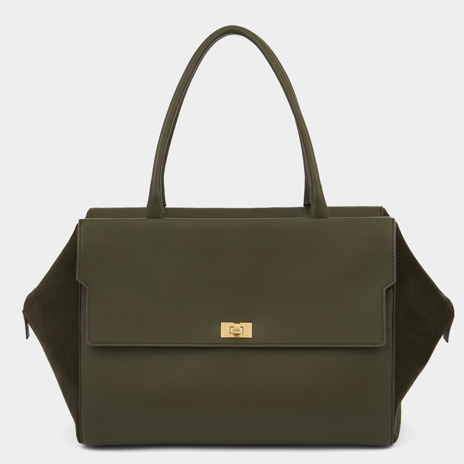 Seaton Top Handle -

          
            Calf Leather/Suede in Khaki -
          

          Anya Hindmarch EU
