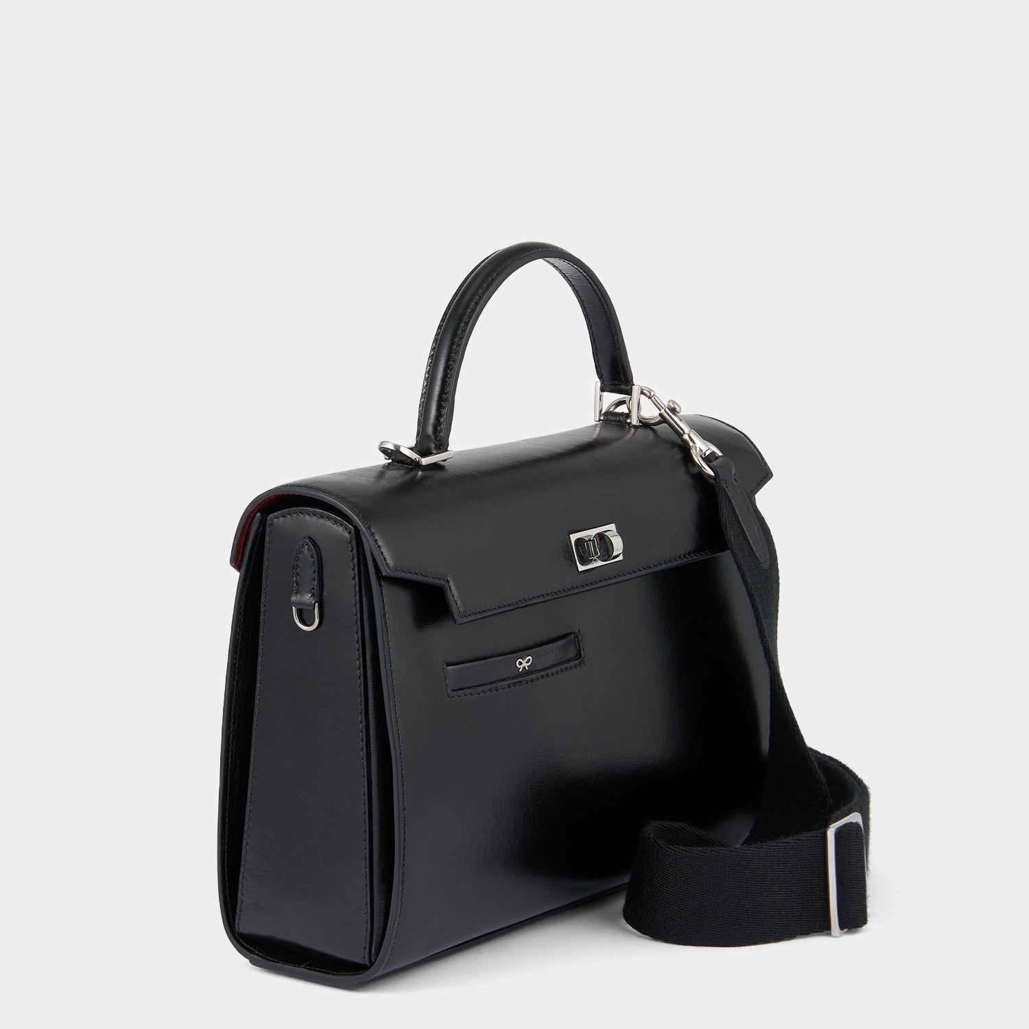 Mortimer Top Handle -

          
            Calf Leather in Glossy Black -
          

          Anya Hindmarch EU
