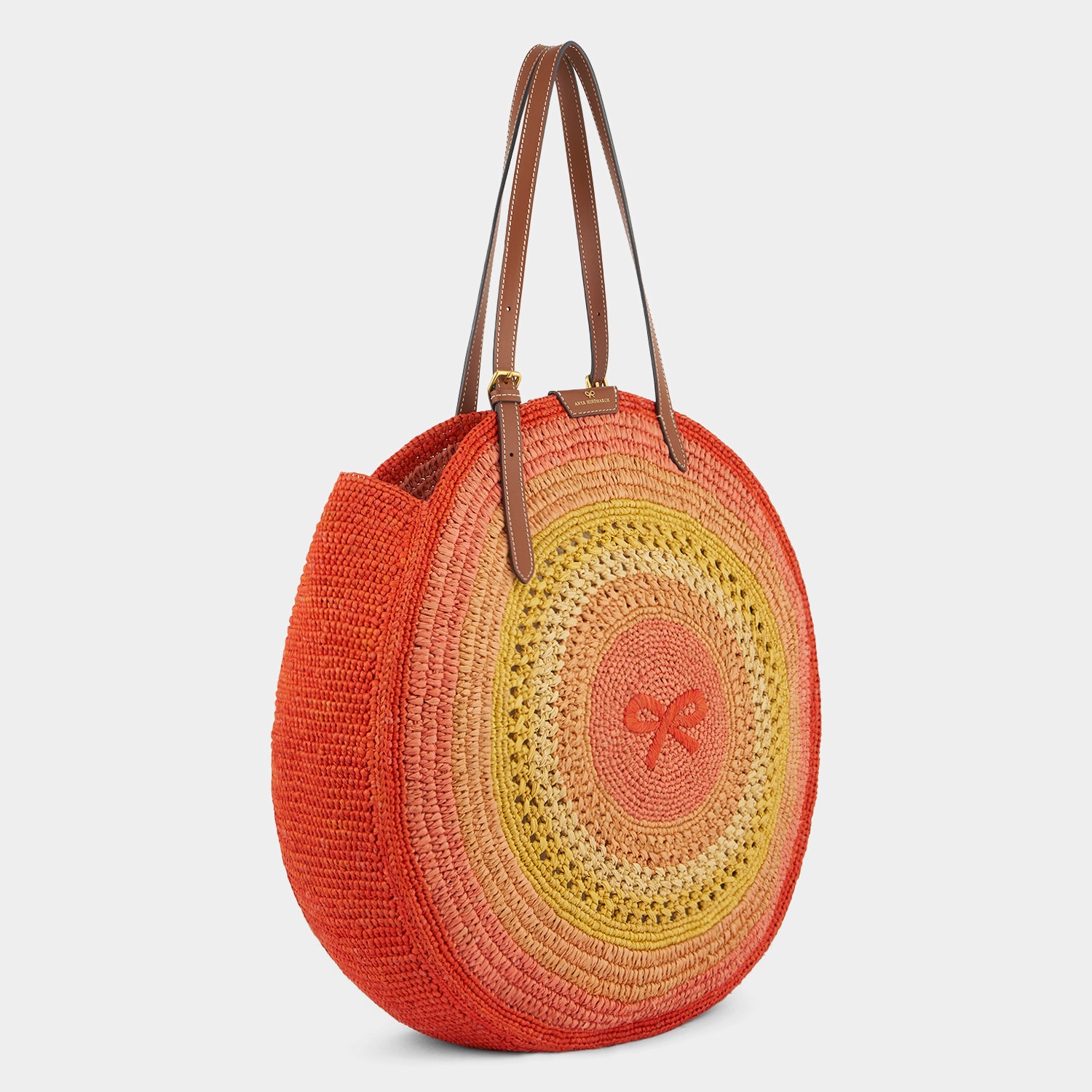 Raffia Round Bow Tote -

          
            Raffia in Orange/Multi -
          

          Anya Hindmarch EU
