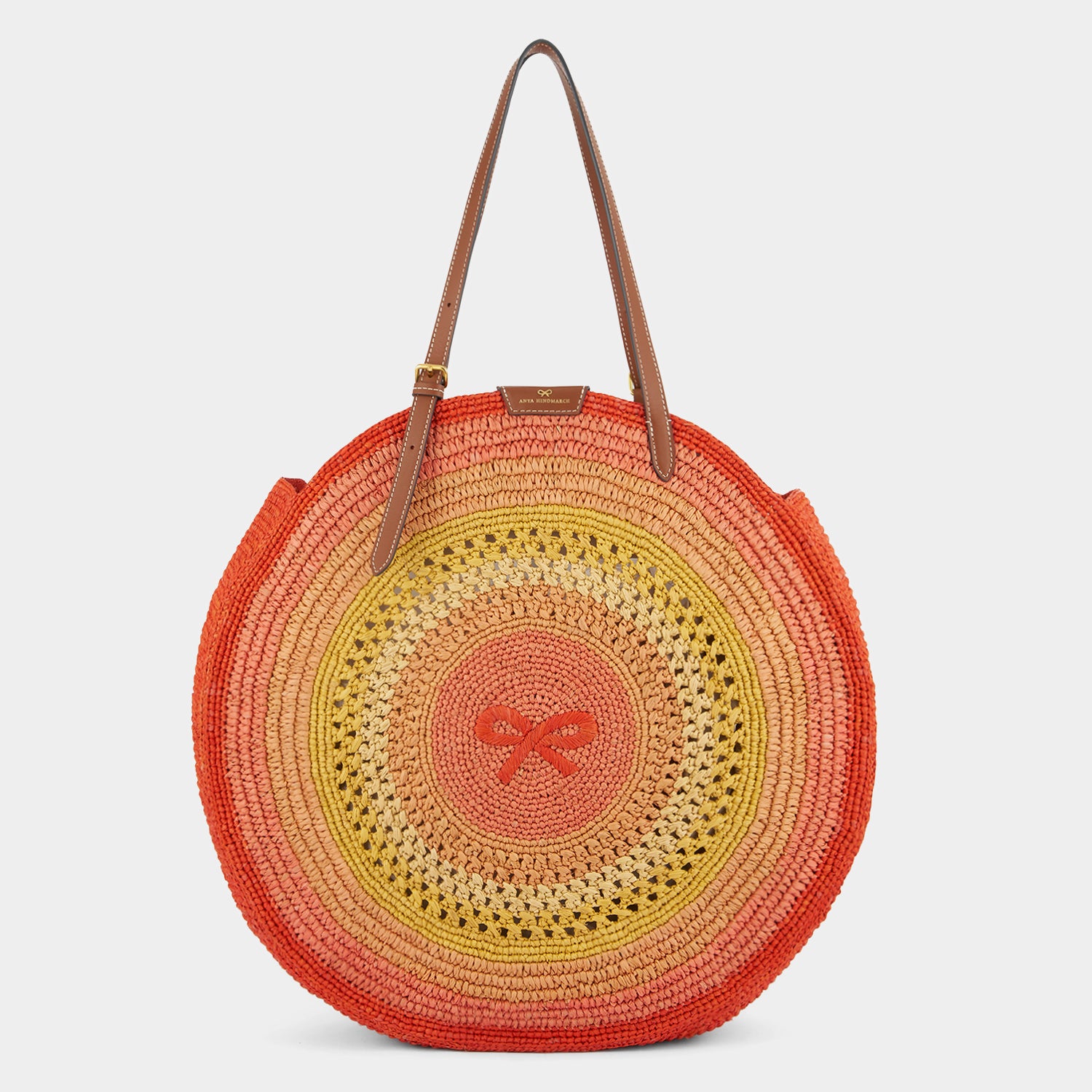 Raffia Round Bow Tote -

          
            Raffia in Orange/Multi -
          

          Anya Hindmarch EU
