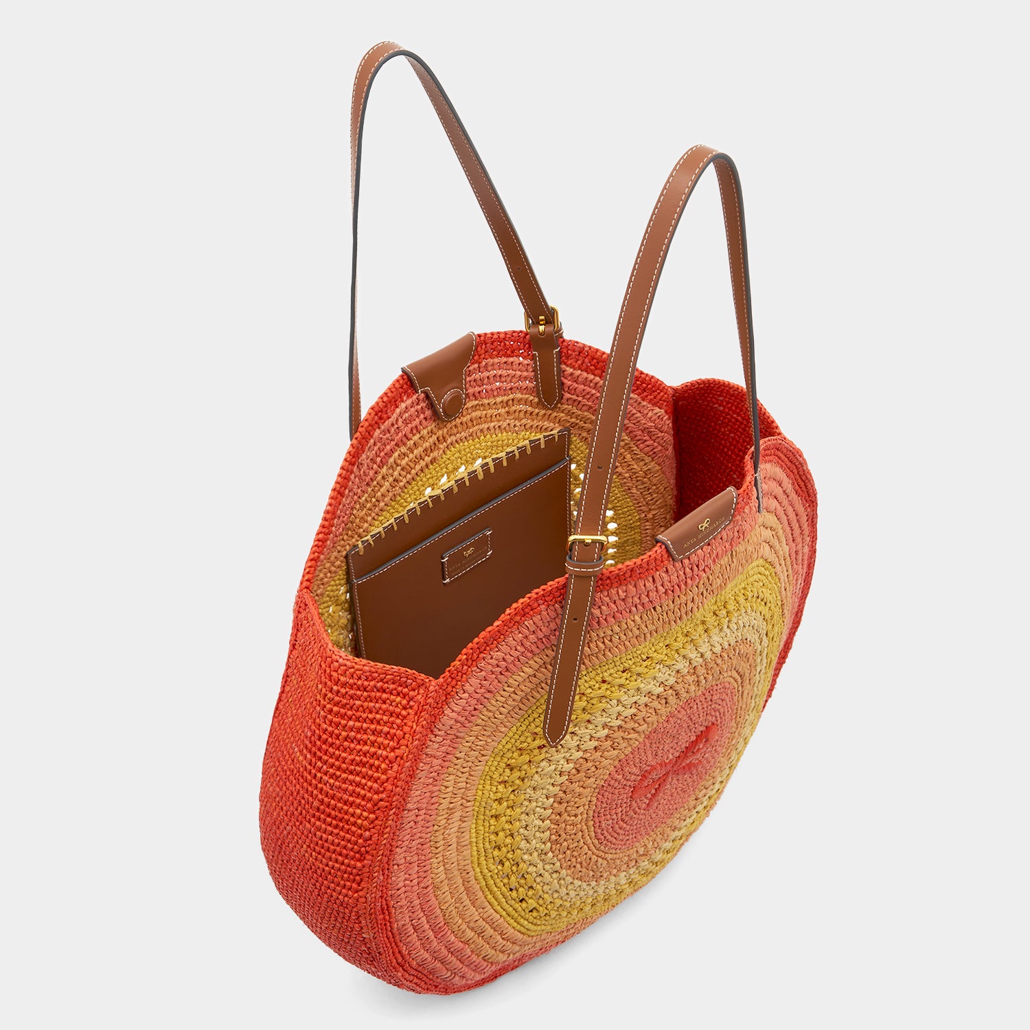 Raffia Round Bow Tote -

          
            Raffia in Orange/Multi -
          

          Anya Hindmarch EU
