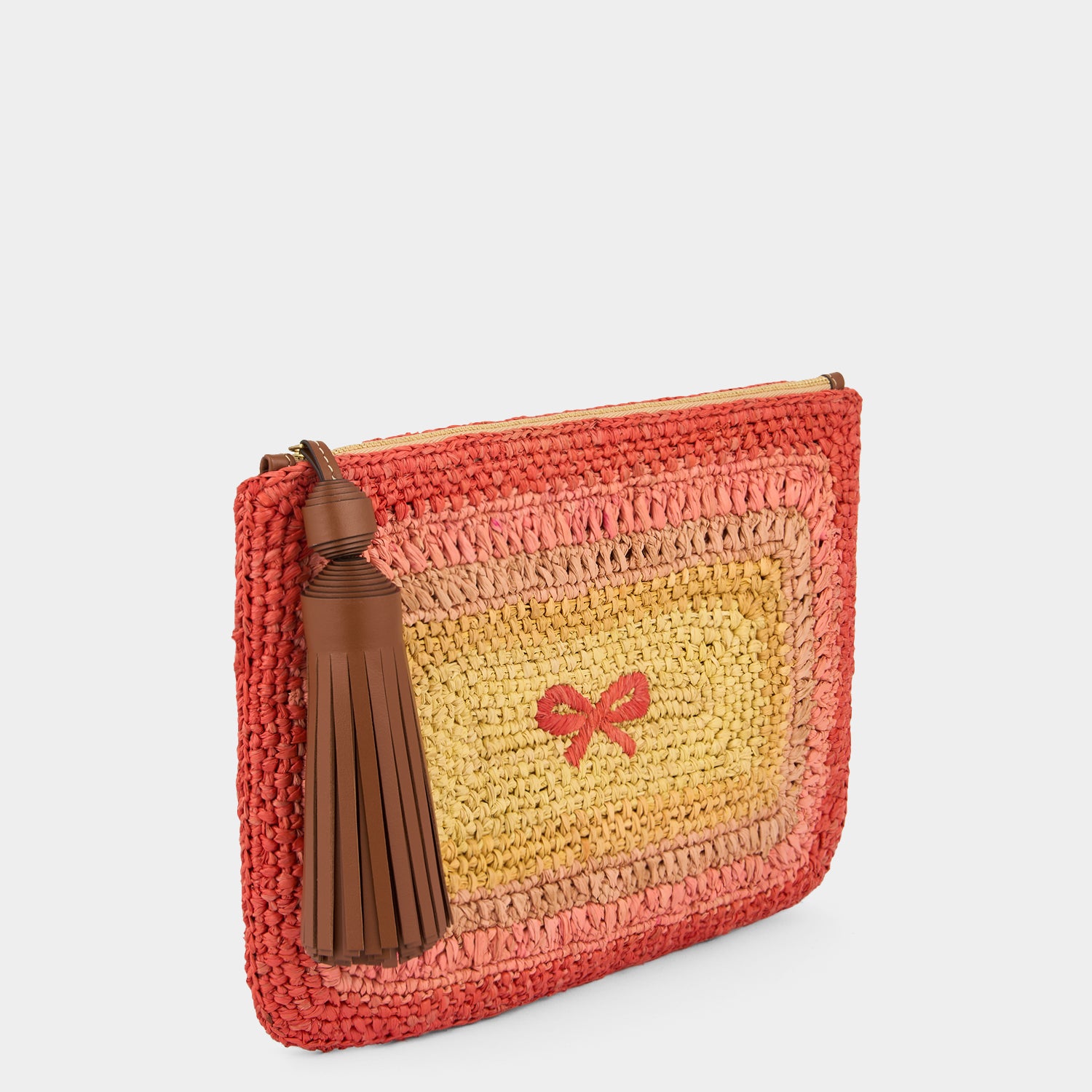 Raffia Tassel Bow Clutch -

          
            Raffia in Orange/Multi -
          

          Anya Hindmarch EU
