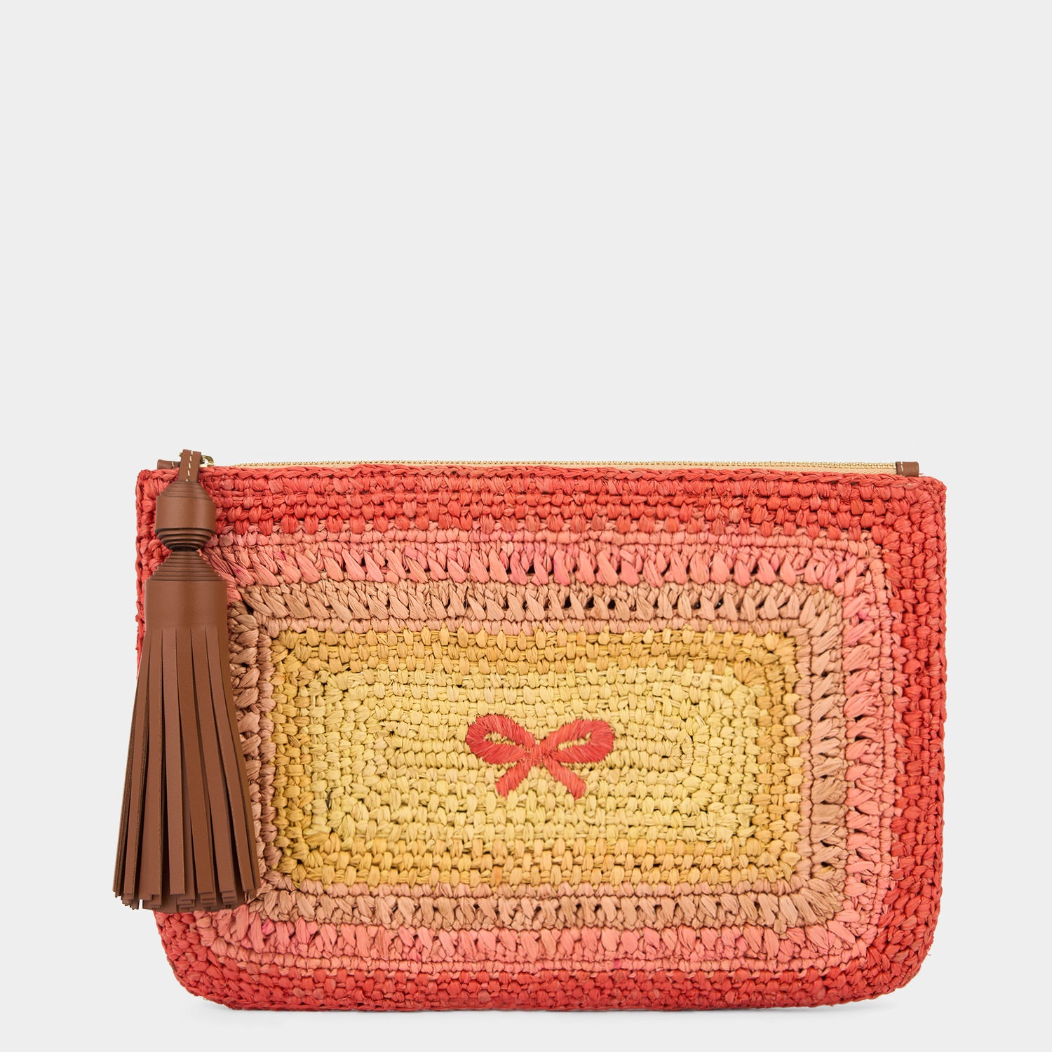 Raffia Tassel Bow Clutch -

          
            Raffia in Orange/Multi -
          

          Anya Hindmarch EU
