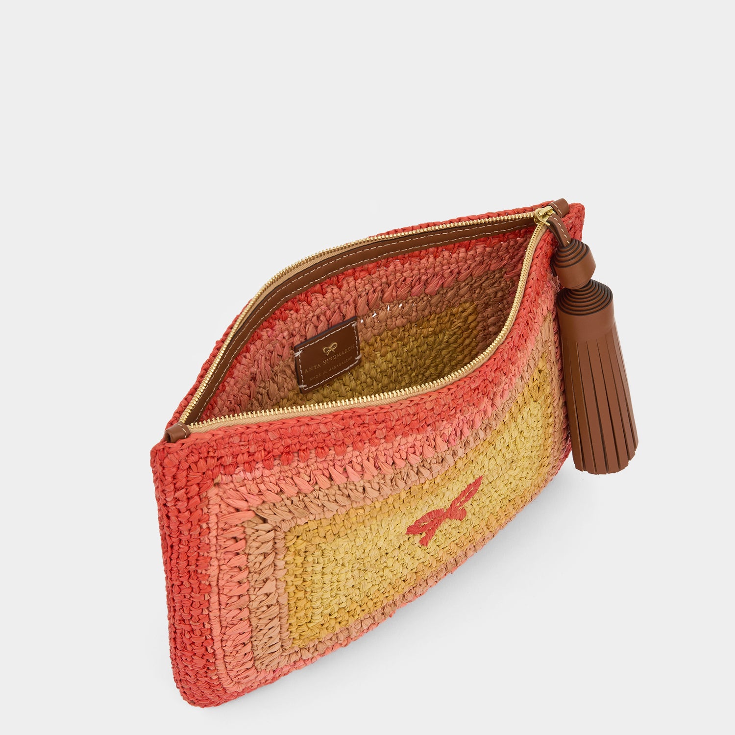 Raffia Tassel Bow Clutch -

          
            Raffia in Orange/Multi -
          

          Anya Hindmarch EU
