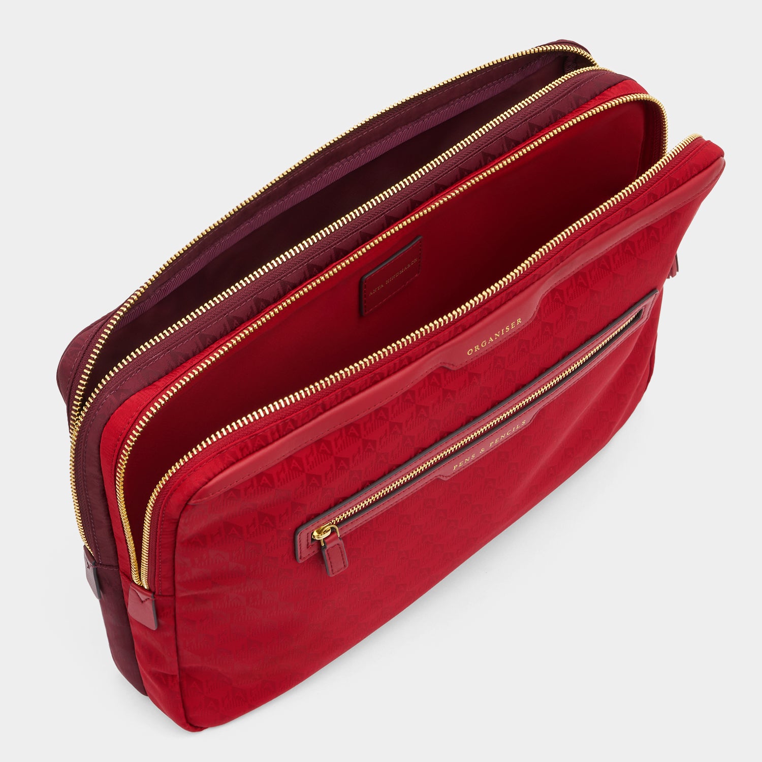 Double Laptop Organiser Case -

          
            Jacquard Nylon in Red/Medium Red -
          

          Anya Hindmarch EU
