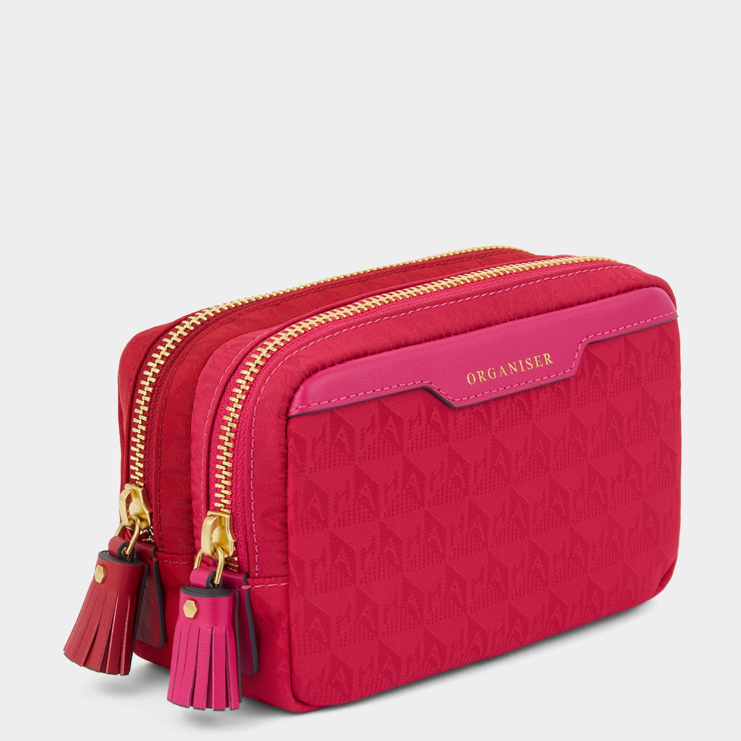 Organiser Duo Pouch -

          
            Jacquard Nylon in Magenta/Red -
          

          Anya Hindmarch EU
