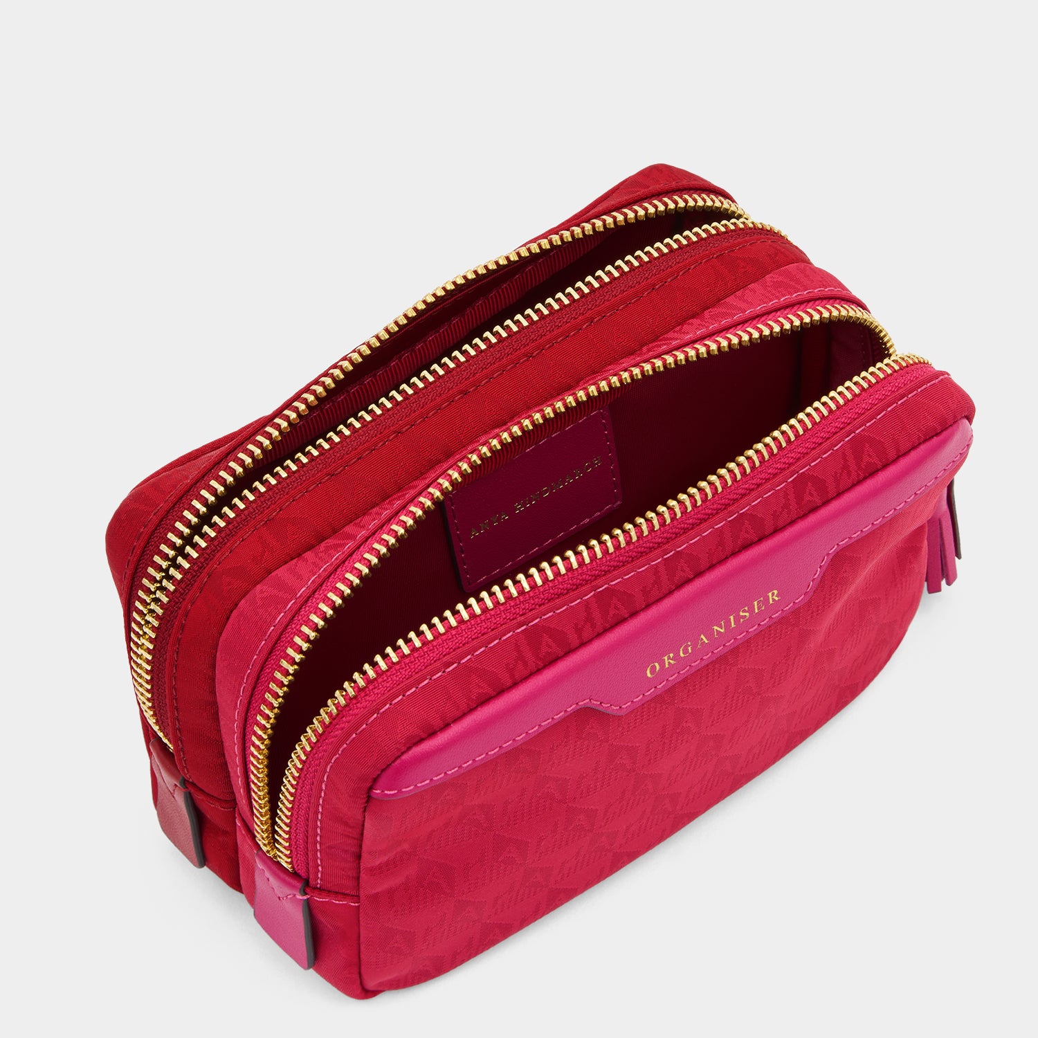 Organiser Duo Pouch -

          
            Jacquard Nylon in Magenta/Red -
          

          Anya Hindmarch EU
