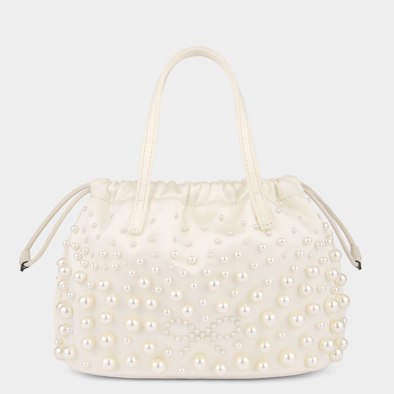 Pearls Drawstring Pouch -

          
            Satin/Suede Leather in Ivory -
          

          Anya Hindmarch EU
