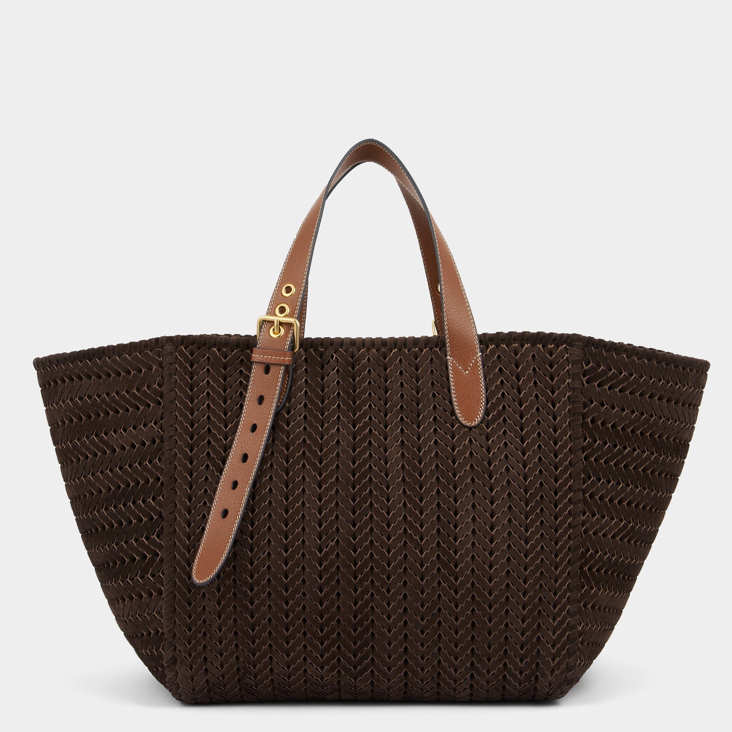 Neeson Square Tote -

          
            Suede Leather in Truffle -
          

          Anya Hindmarch EU
