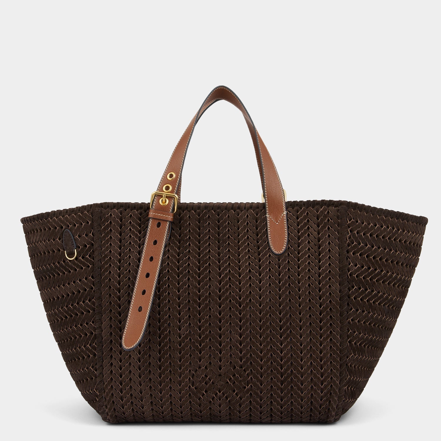 Neeson Square Tote -

          
            Suede Leather in Truffle -
          

          Anya Hindmarch EU
