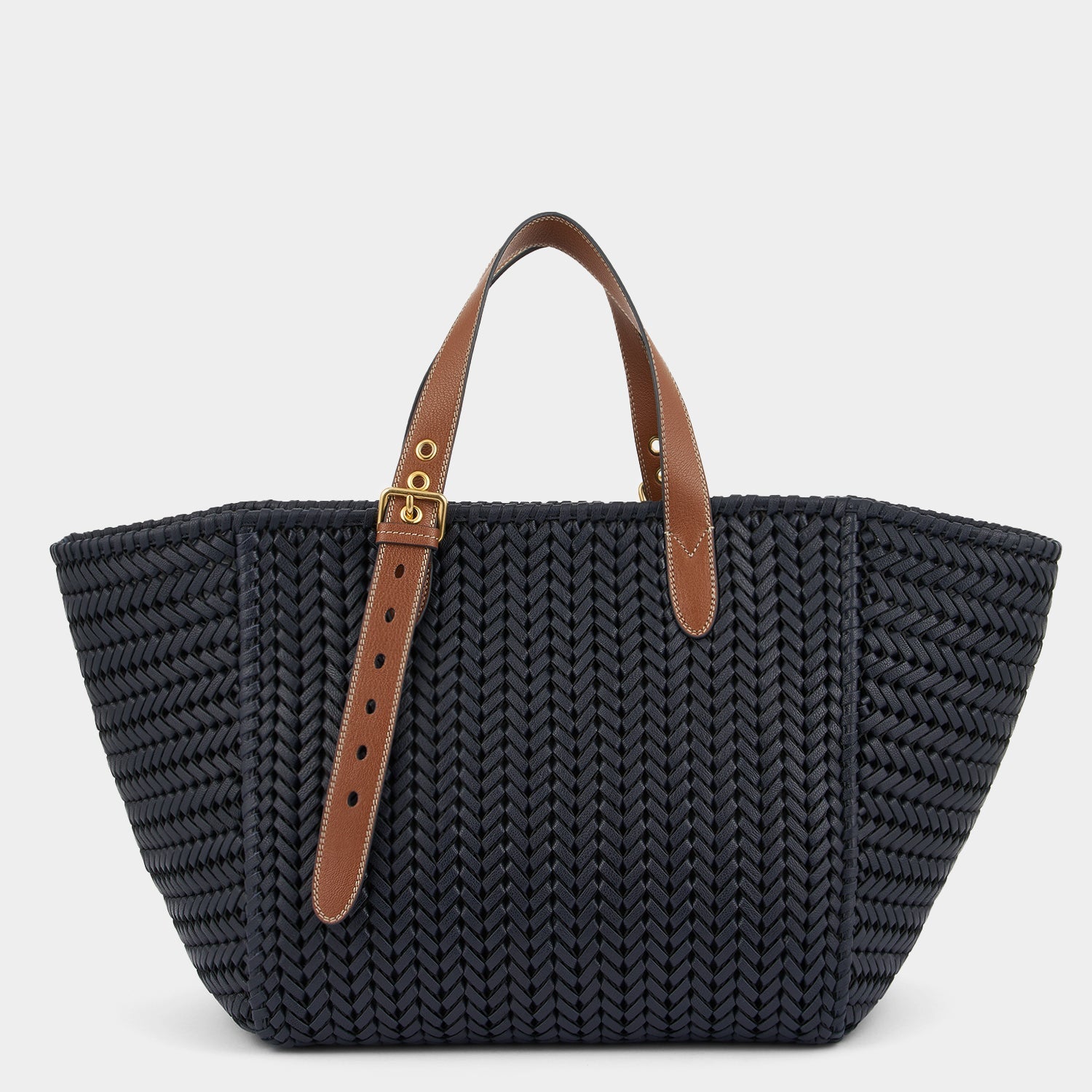 Neeson Square Tote -

          
            Capra Leather in Marine -
          

          Anya Hindmarch EU
