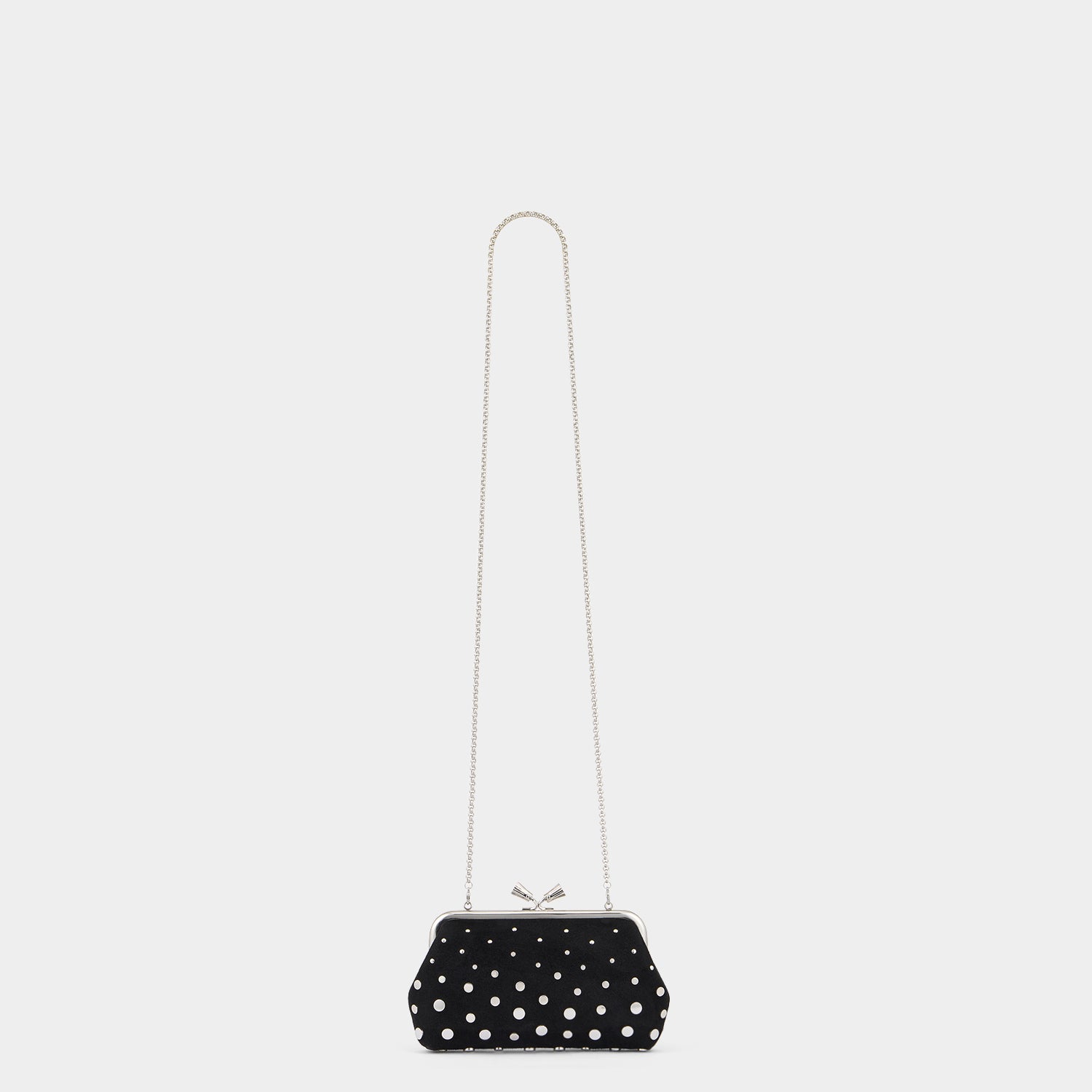 Maud Tassel Clutch with Studs -

          
            Suede Leather in Black -
          

          Anya Hindmarch EU
