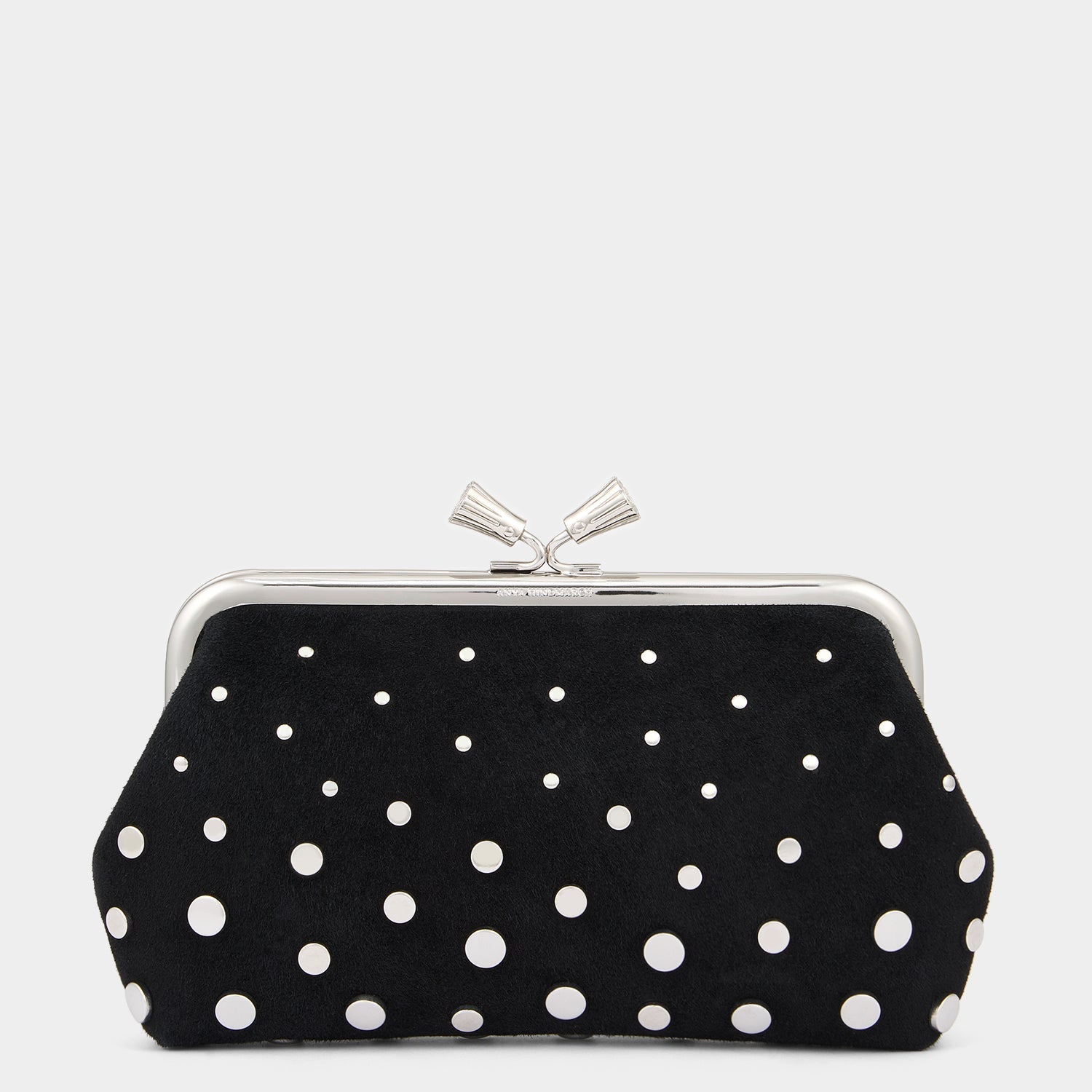 Maud Tassel Clutch with Studs -

          
            Suede Leather in Black -
          

          Anya Hindmarch EU
