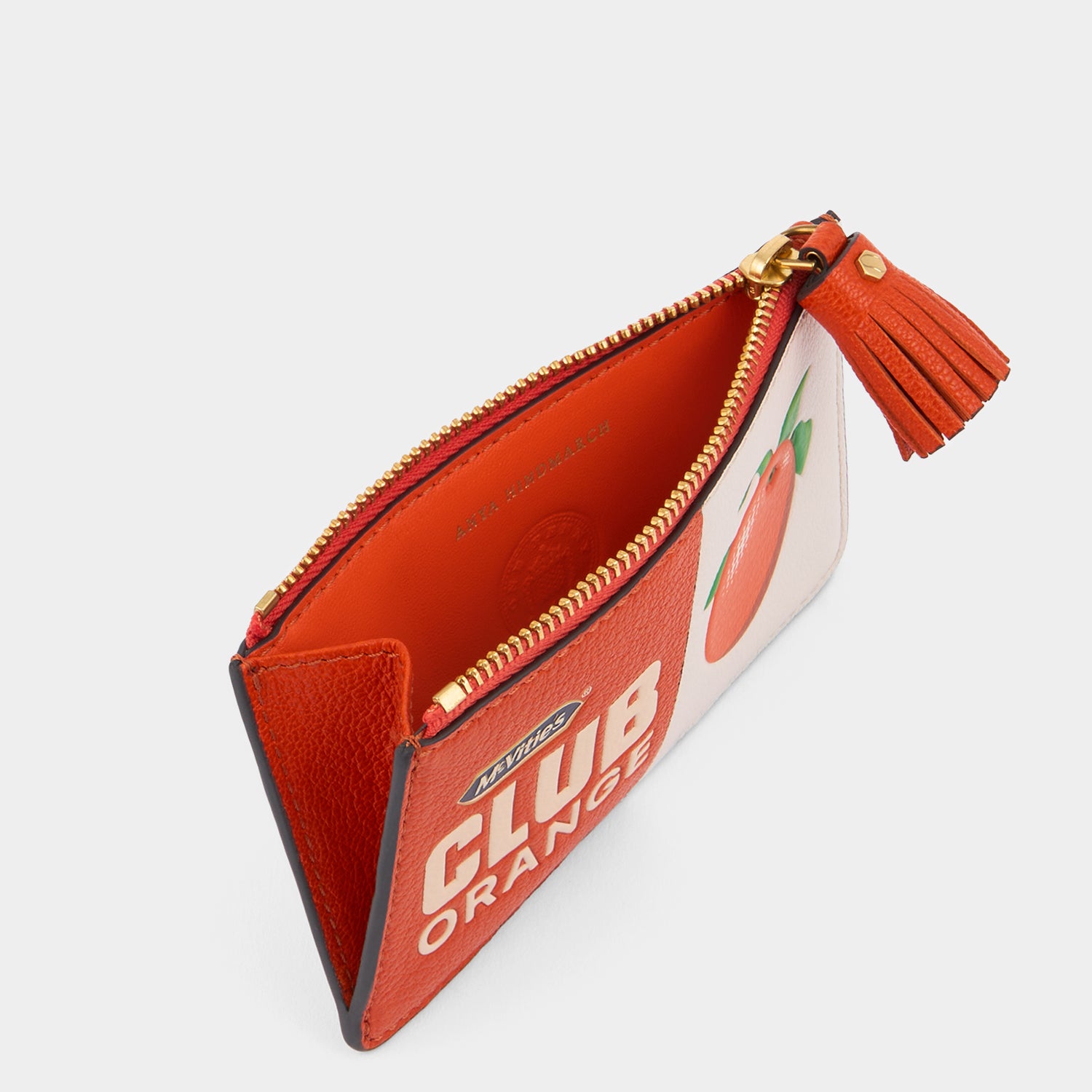 Anya Brands Club Orange Zip Card Case -

          
            Capra Leather in Clementine Orange -
          

          Anya Hindmarch EU
