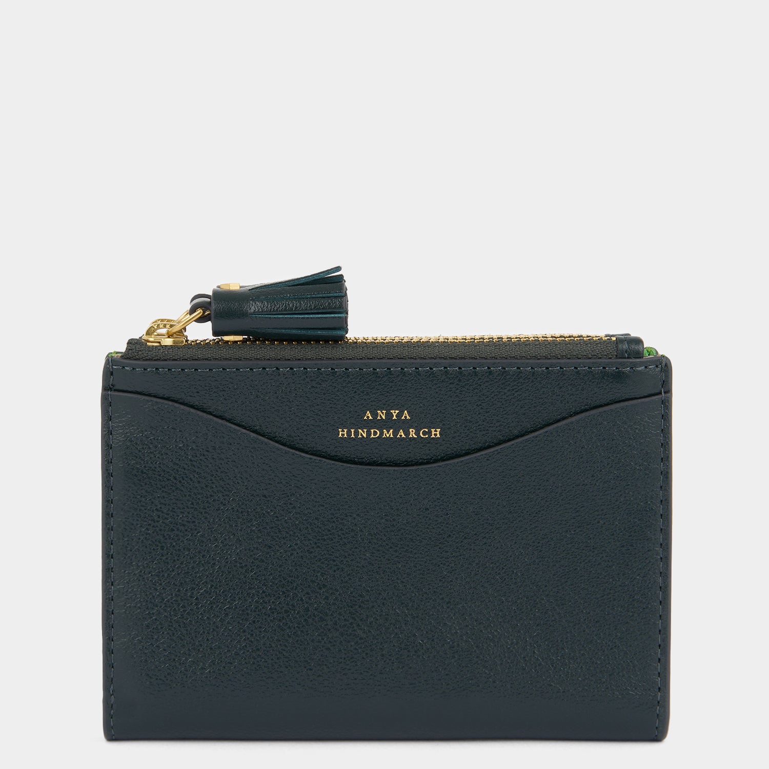 Peeping Eyes Small Double Zip Wallet -

          
            Capra Leather in Ink Green -
          

          Anya Hindmarch EU
