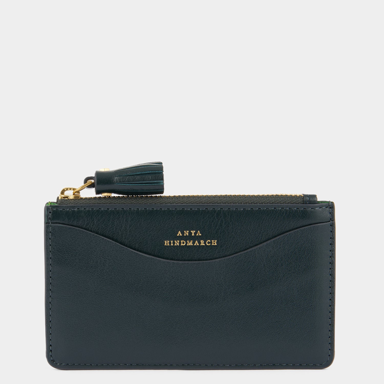 Peeping Eyes Zip Card Case -

          
            Capra Leather in Ink Green -
          

          Anya Hindmarch EU
