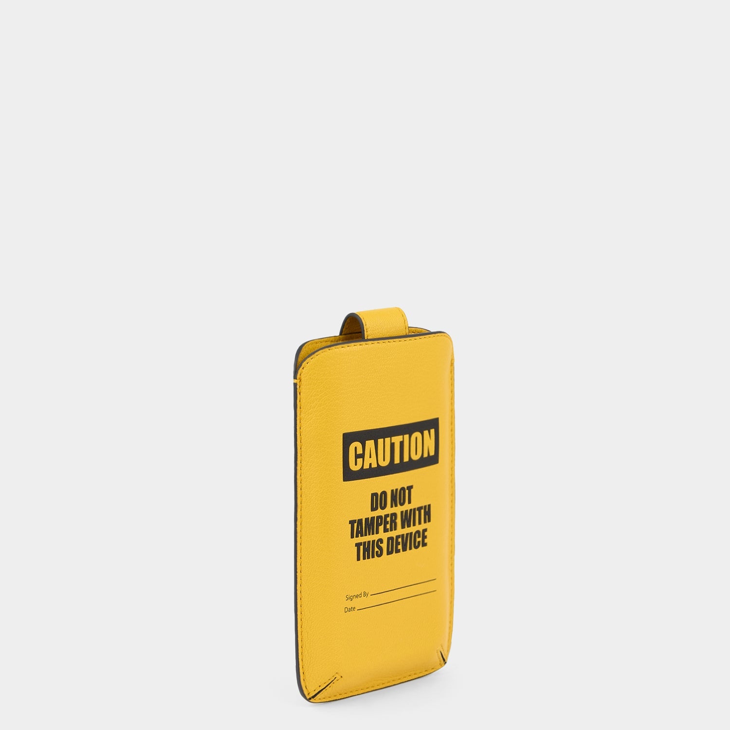 Caution Sunglasses Pouch -

          
            Capra Leather in Yellow -
          

          Anya Hindmarch EU
