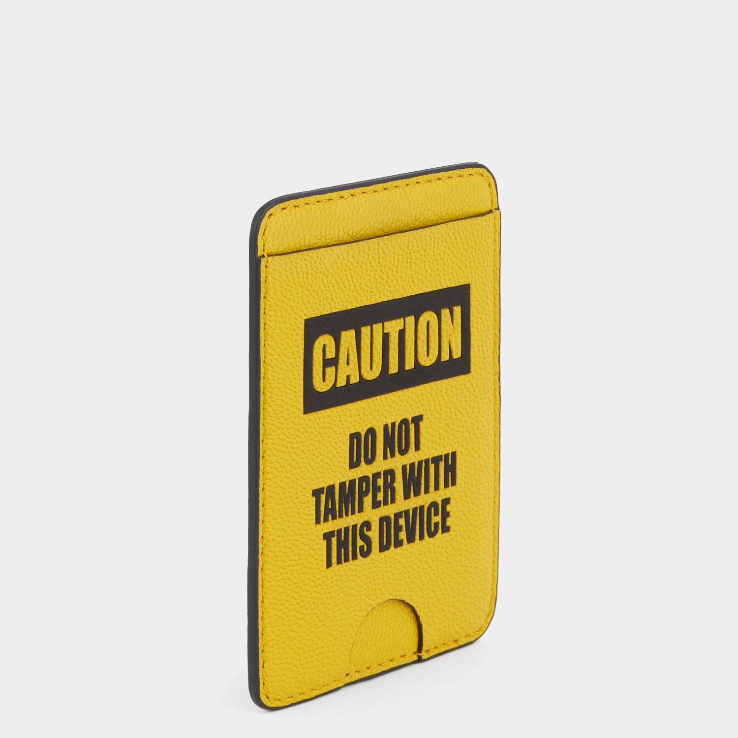 Caution Magnetic Card Case -

          
            Capra Leather in Yellow -
          

          Anya Hindmarch EU
