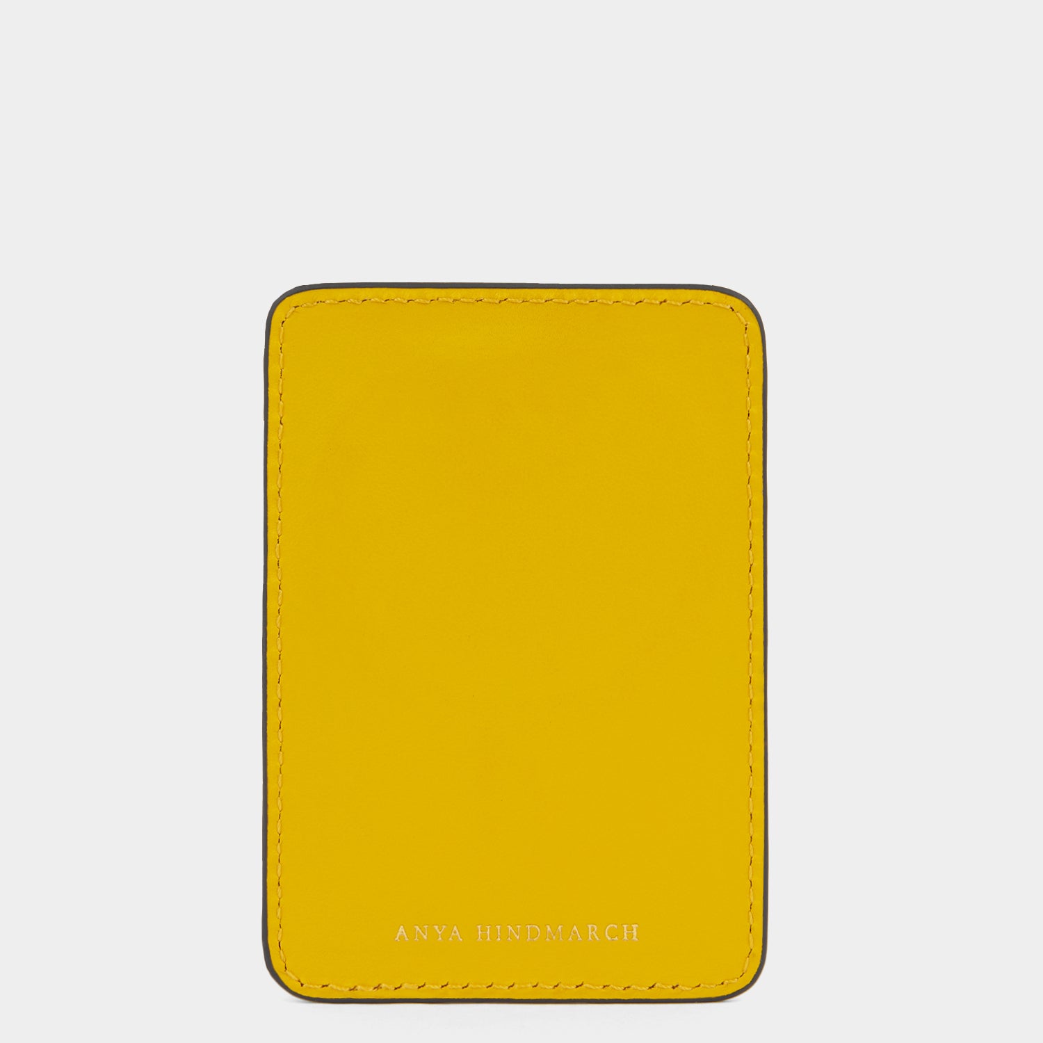 Caution Magnetic Card Case -

          
            Capra Leather in Yellow -
          

          Anya Hindmarch EU
