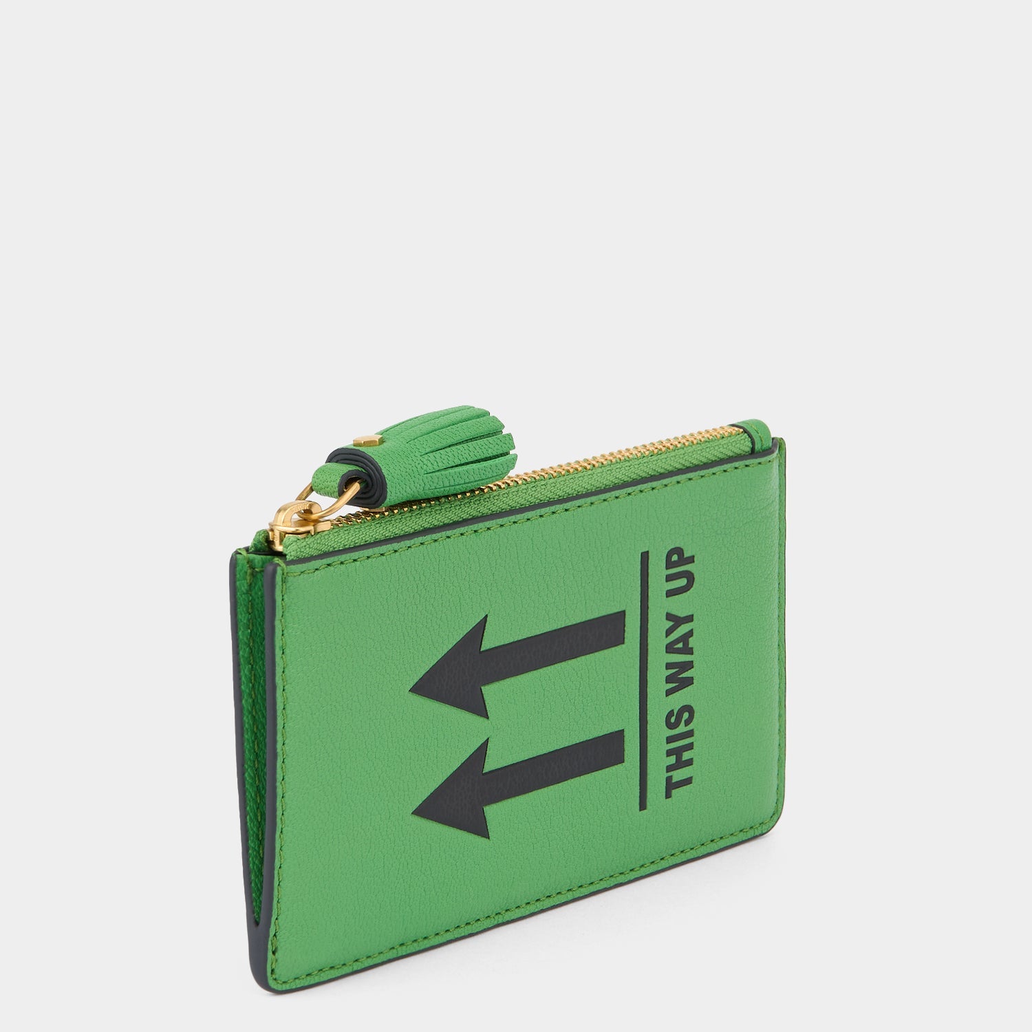 This Way Up Zip Card Case -

          
            Capra Leather in Grass Green -
          

          Anya Hindmarch EU
